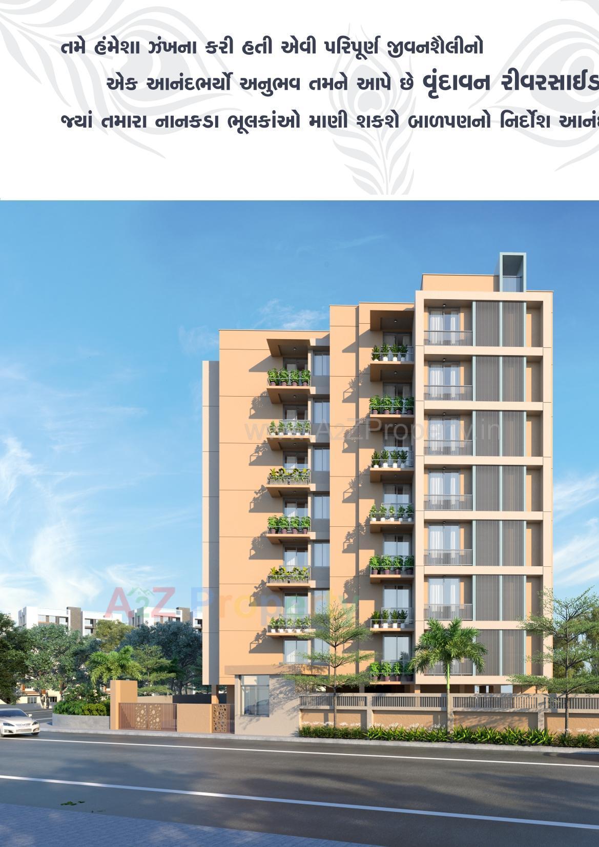 3D Elevation of real estate project Vrundavan Riverside located at Raisan, Gandhinagar, Gujarat