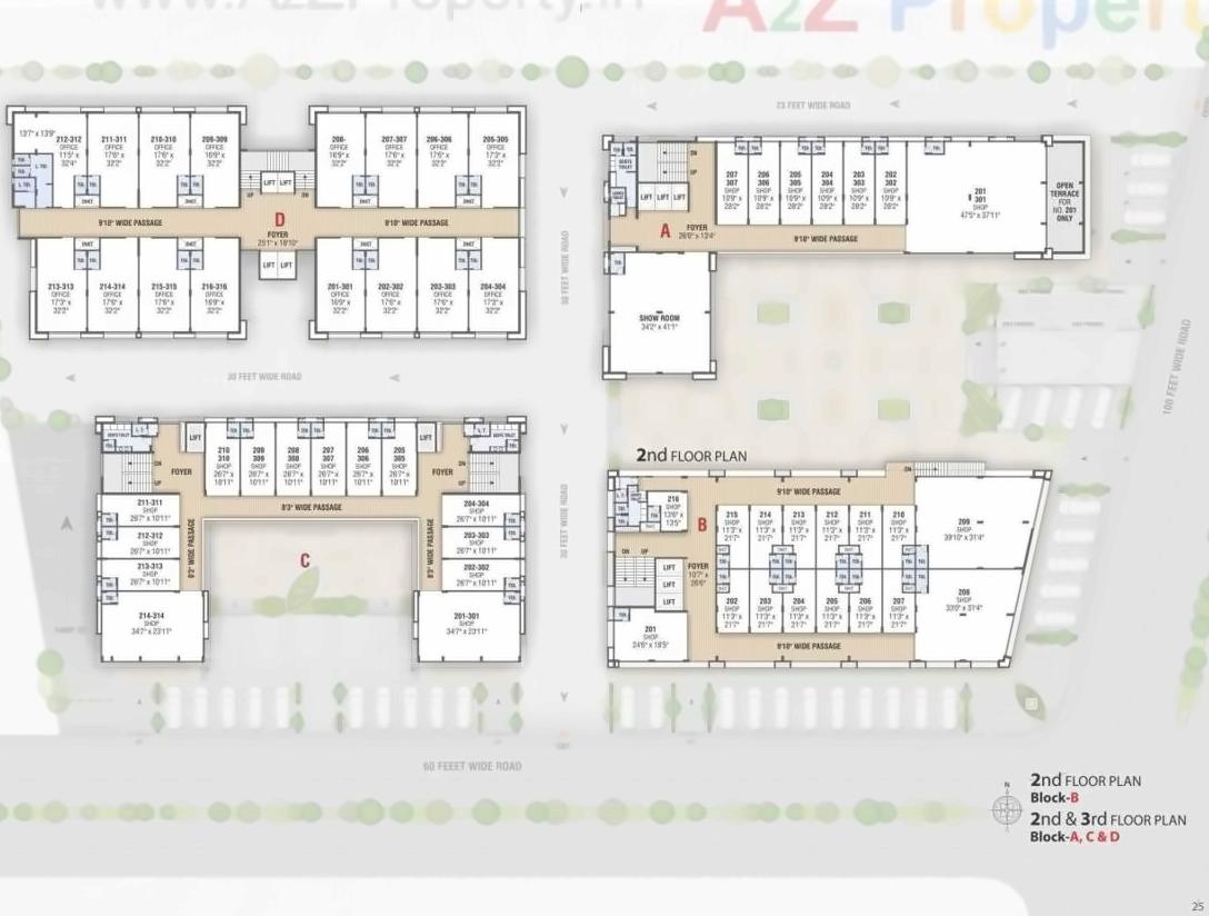 Layout of real estate project Vrundavan Trade Center located at Kudasan, Gandhinagar, Gujarat