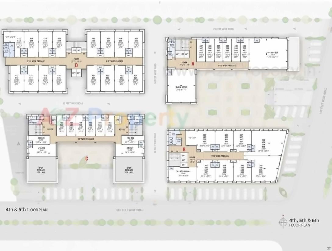 Layout of real estate project Vrundavan Trade Center located at Kudasan, Gandhinagar, Gujarat