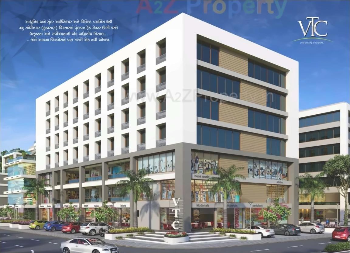 3D Elevation of real estate project Vrundavan Trade Center located at Kudasan, Gandhinagar, Gujarat