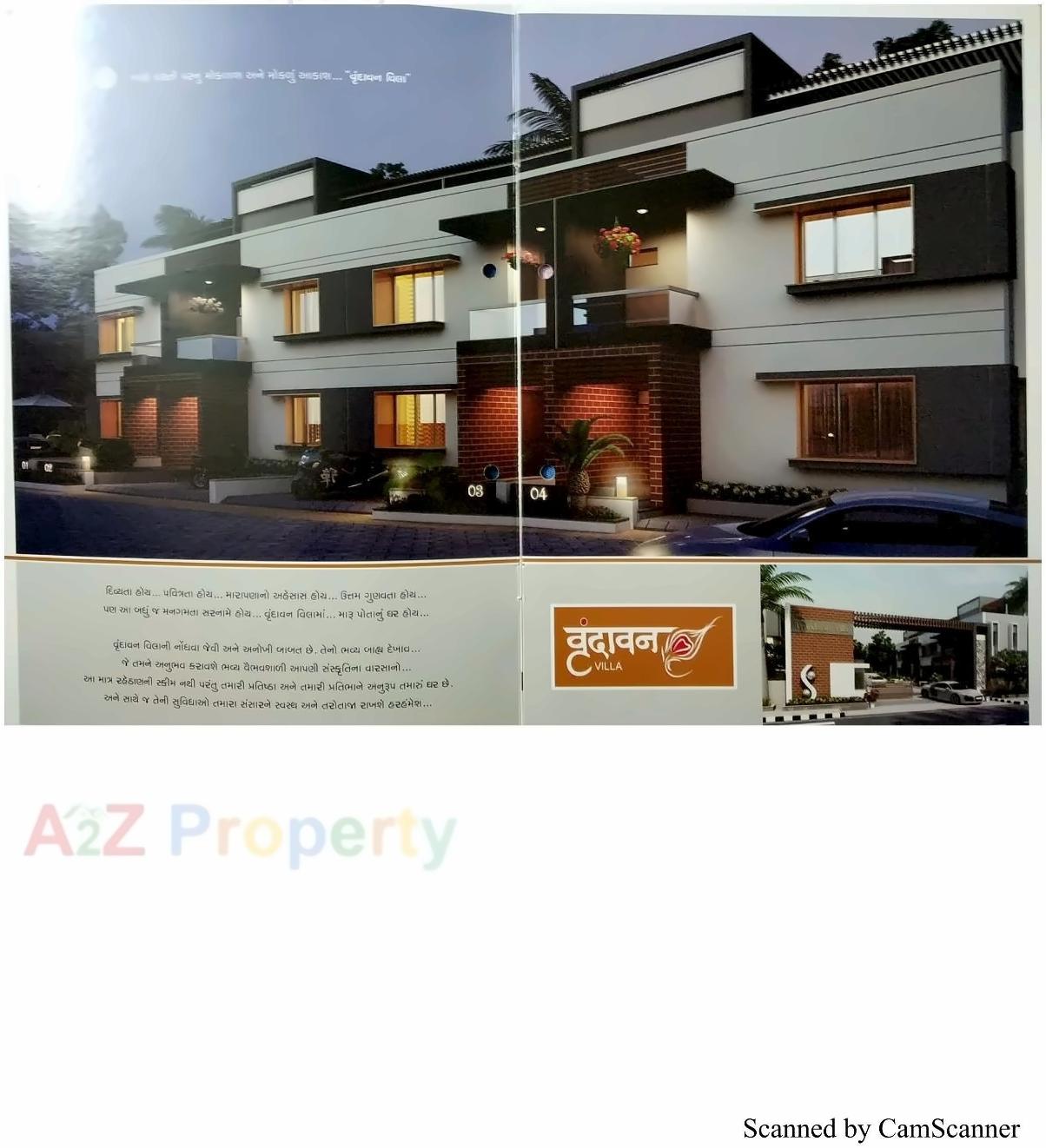 3D Elevation of real estate project Vrundavan Villa located at Lavarpur, Gandhinagar, Gujarat