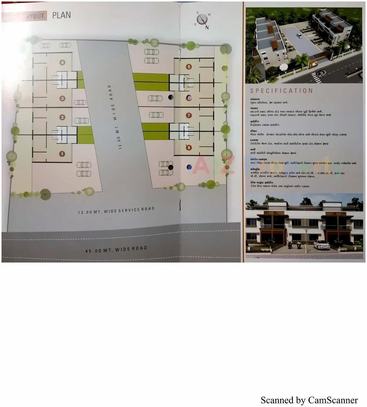 Layout of real estate project Vrundavan Villa located at Lavarpur, Gandhinagar, Gujarat