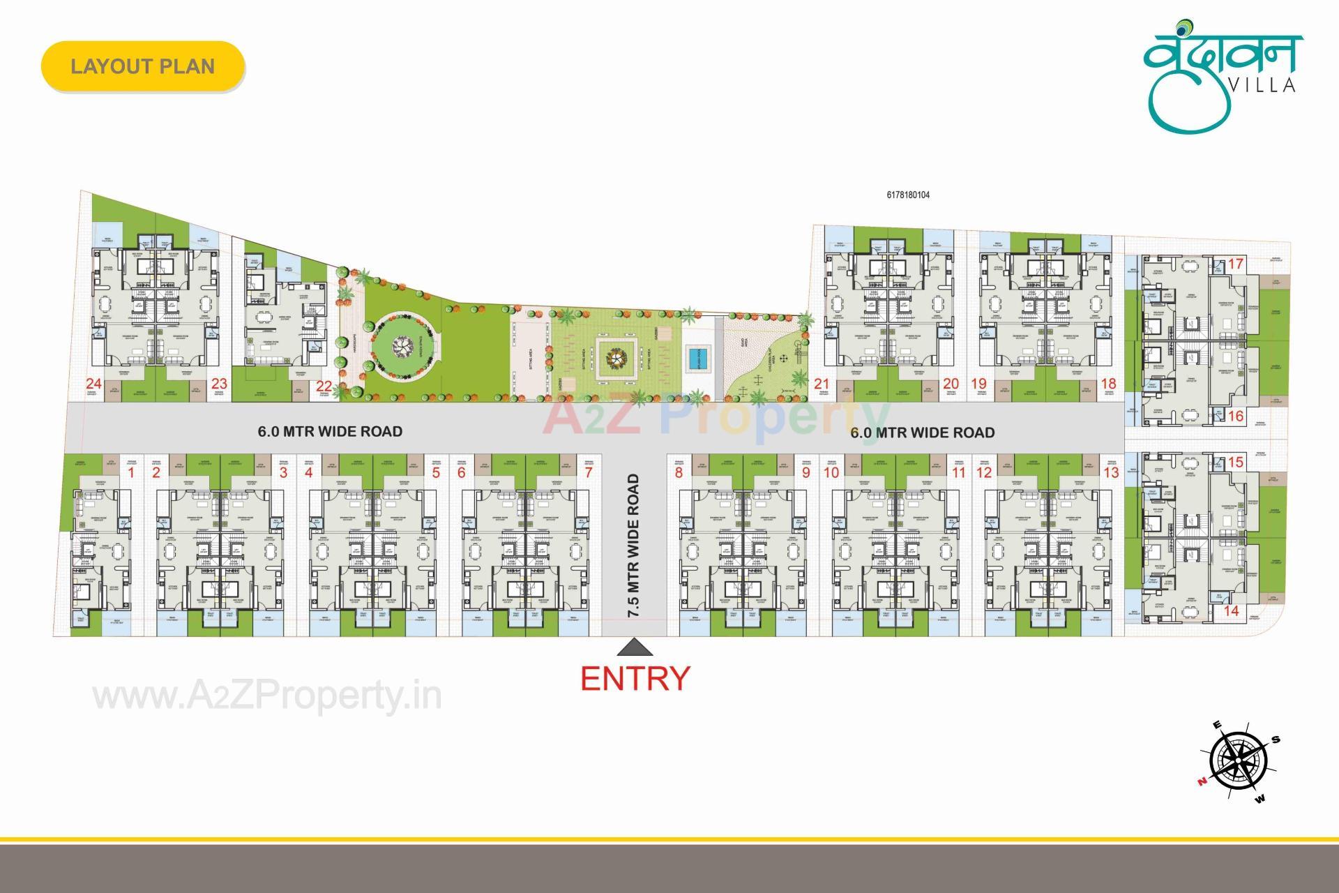 Layout of real estate project Vrundavan Villa located at Raysan, Gandhinagar, Gujarat