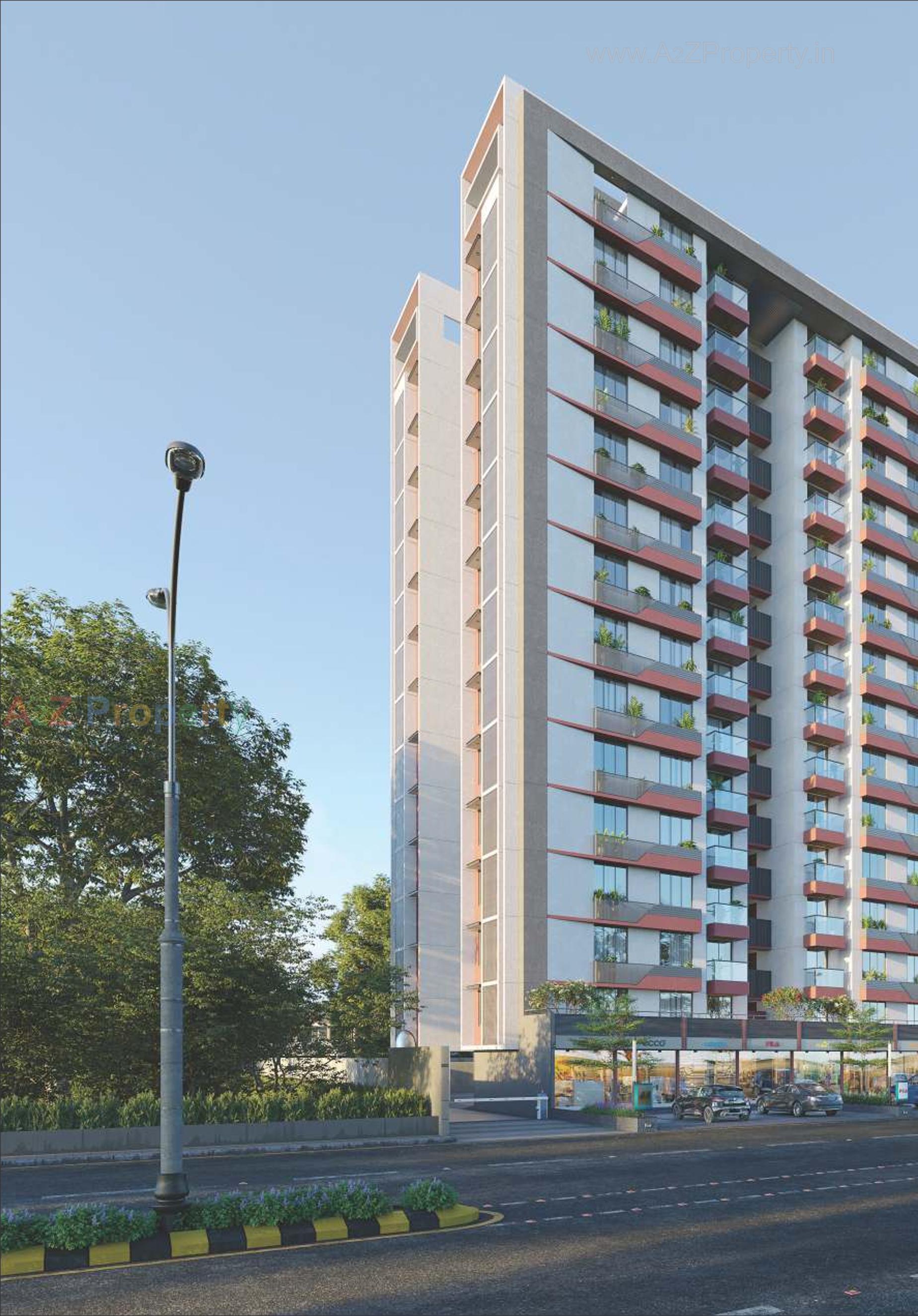 3D Elevation of real estate project Woods Ville located at Sargasan, Gandhinagar, Gujarat