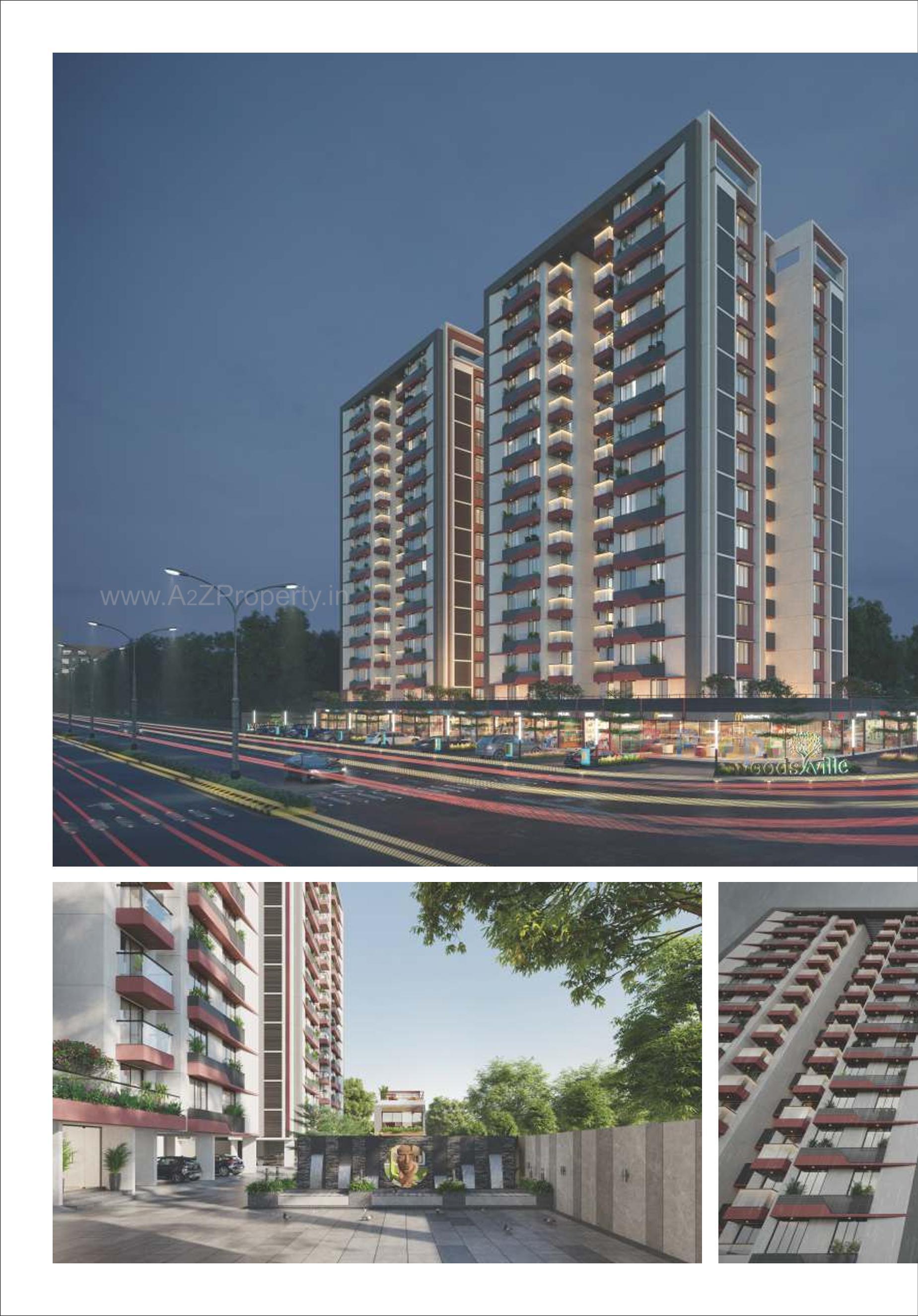 3D Elevation of real estate project Woods Ville located at Sargasan, Gandhinagar, Gujarat