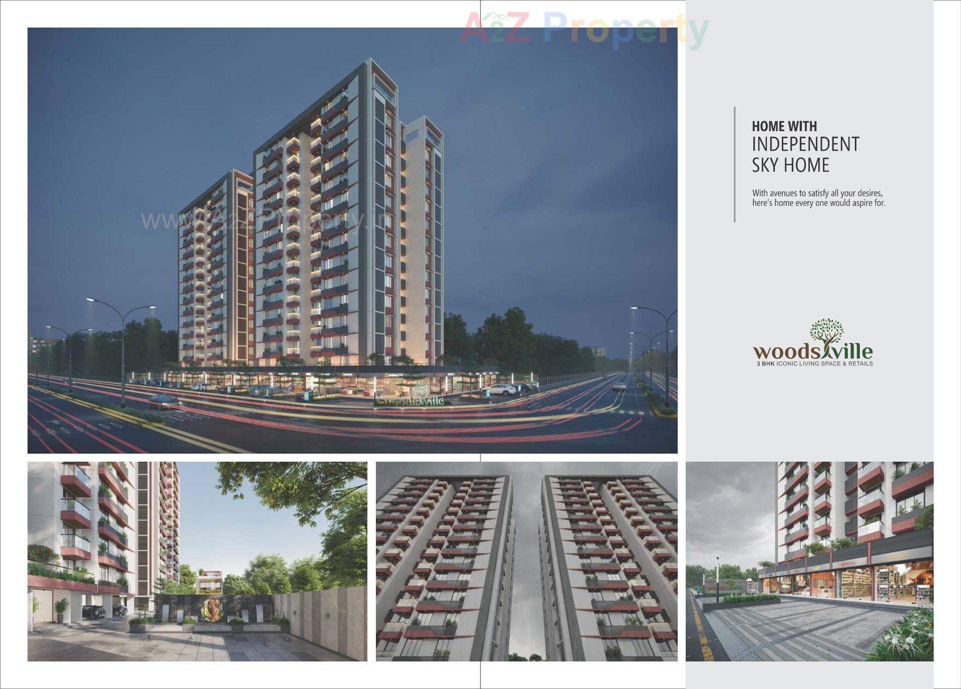 3D Elevation of real estate project Woods Ville located at Sargasan, Gandhinagar, Gujarat