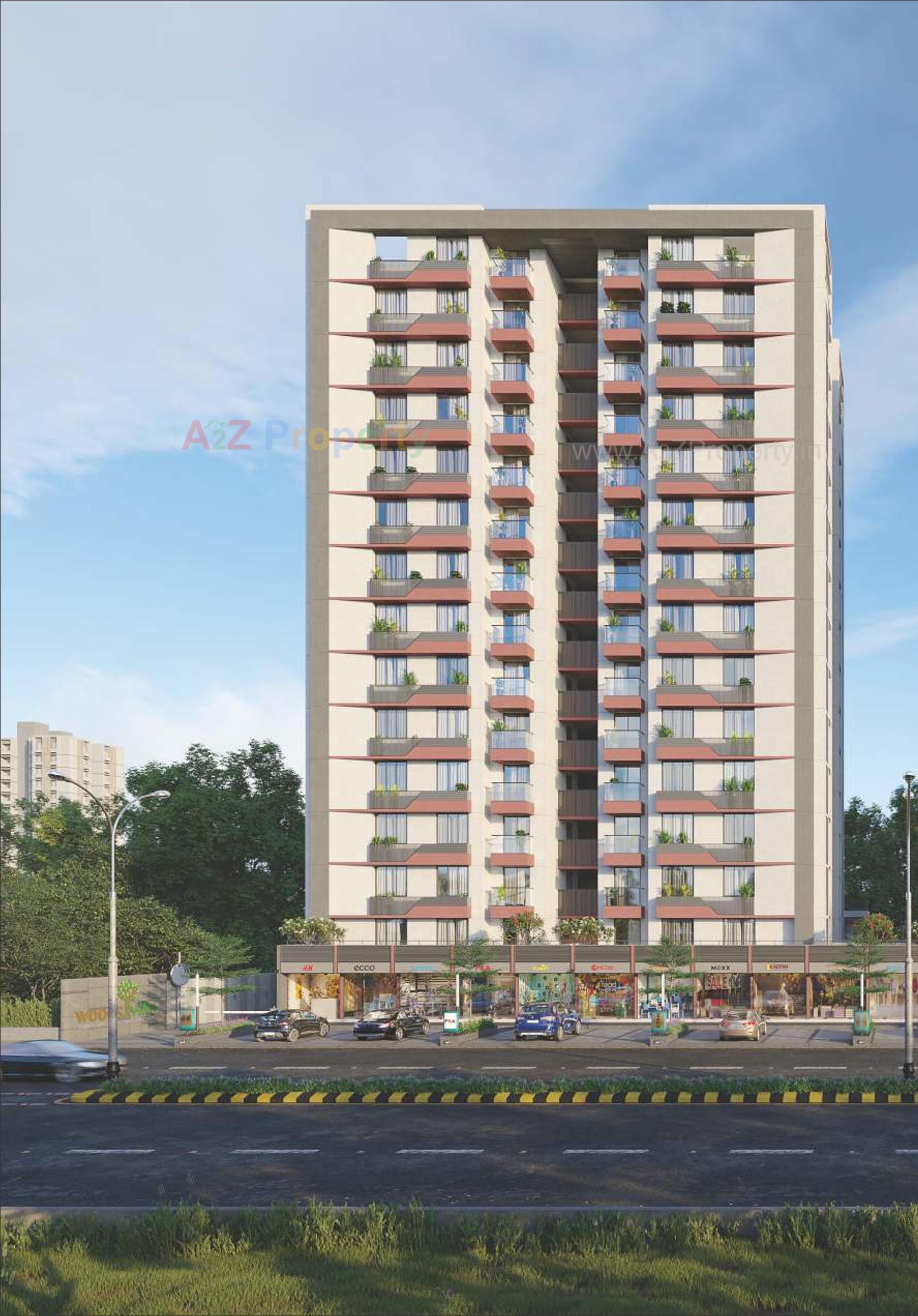 3D Elevation of real estate project Woods Ville located at Sargasan, Gandhinagar, Gujarat