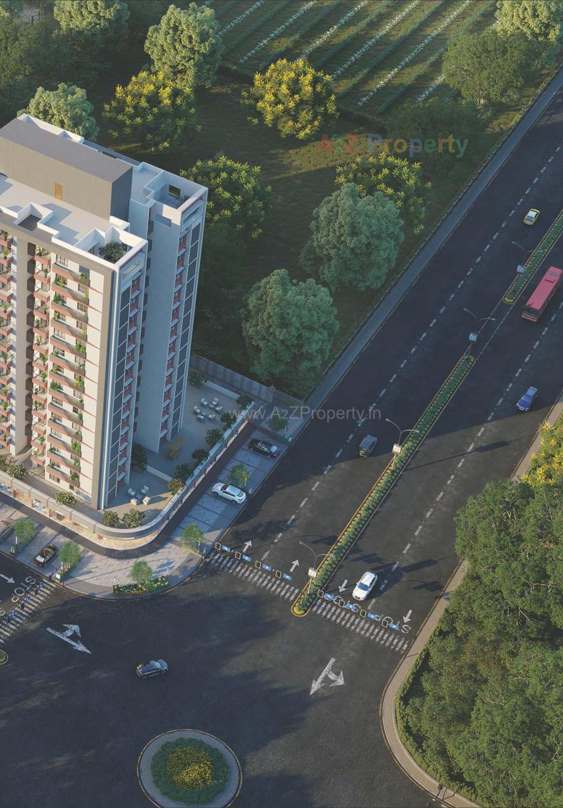 3D Elevation of real estate project Woods Ville located at Sargasan, Gandhinagar, Gujarat