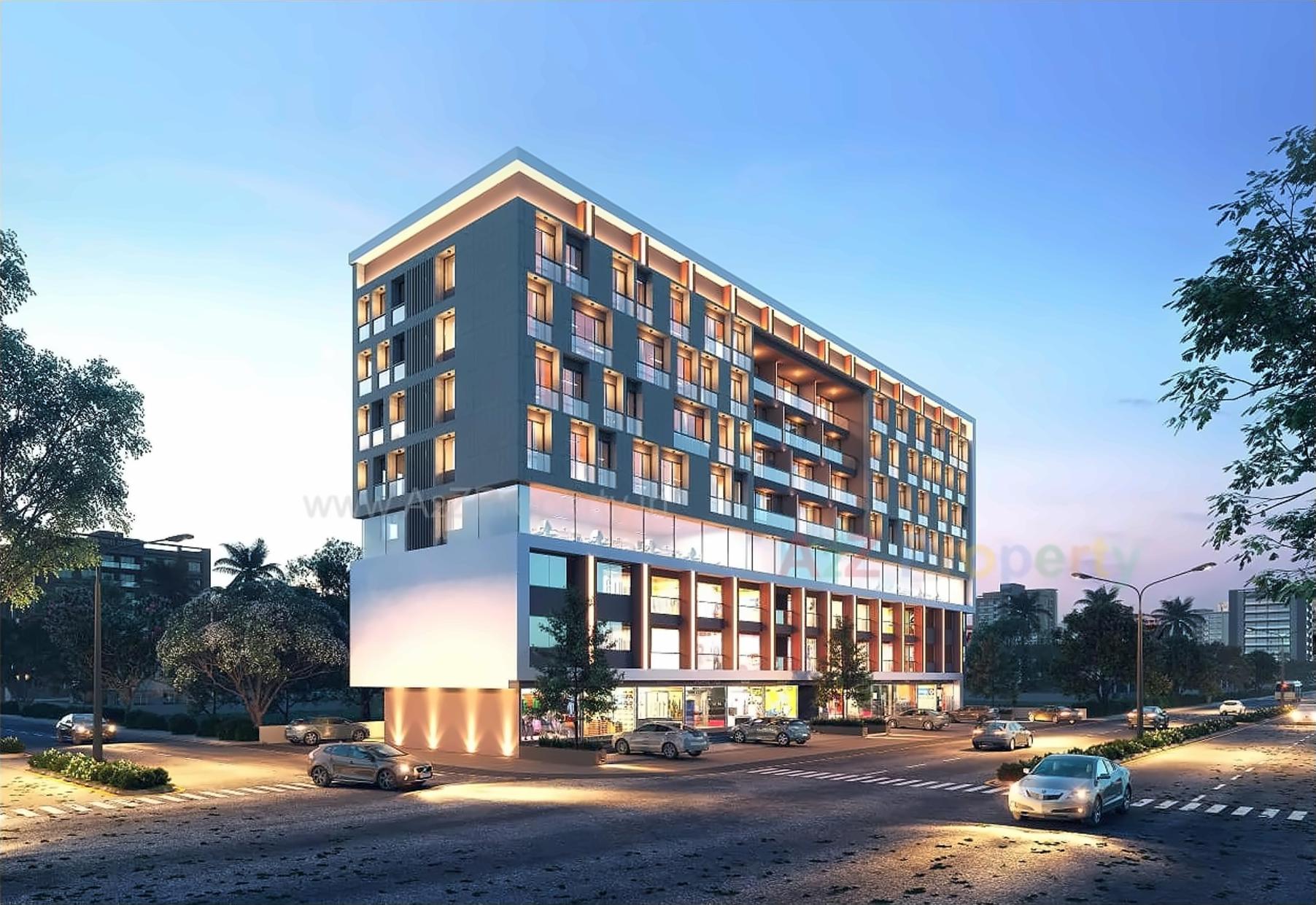 3D Elevation of real estate project Yash Empire located at Gandhinagar, Gandhinagar, Gujarat