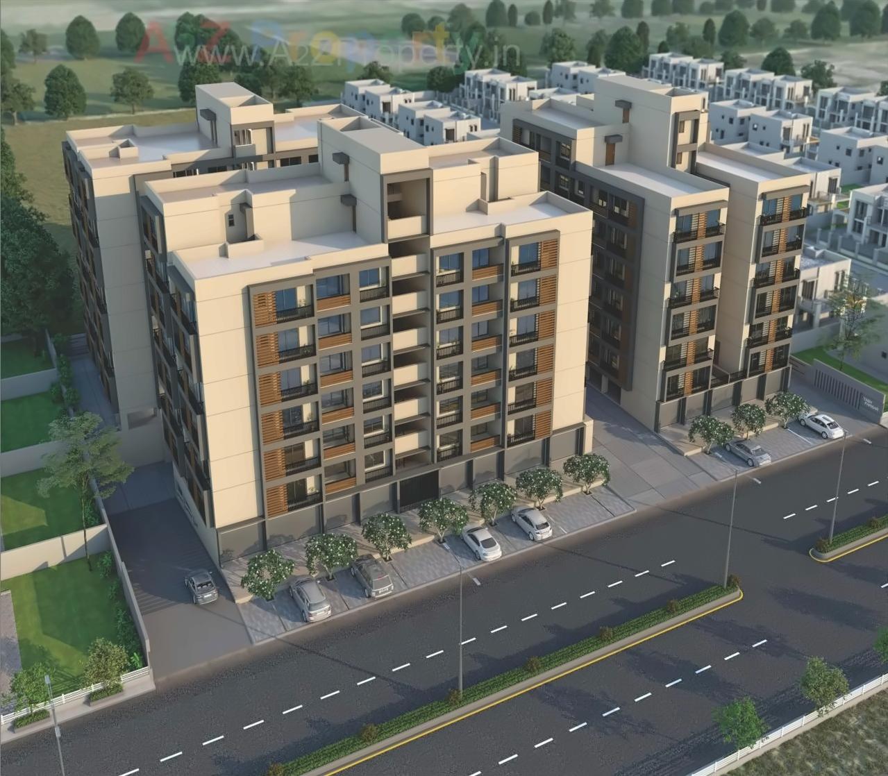 3D Elevation of real estate project Yash Parisar located at Kudasan, Gandhinagar, Gujarat