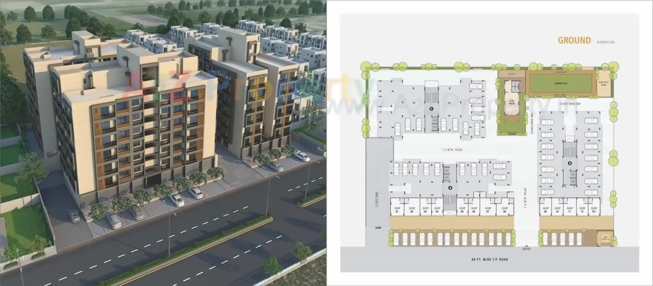 Layout of real estate project Yash Parisar located at Kudasan, Gandhinagar, Gujarat