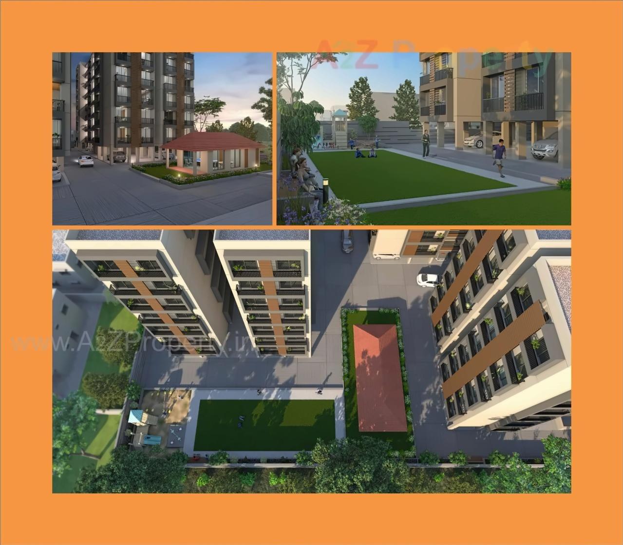 3D Elevation of real estate project Yash Parisar located at Kudasan, Gandhinagar, Gujarat