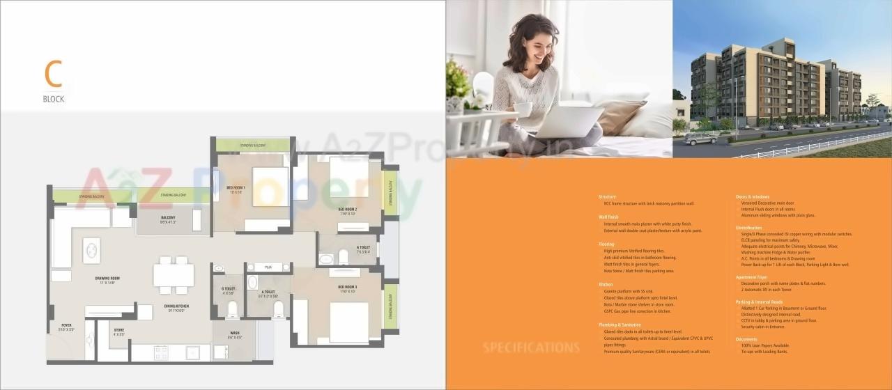 Layout of real estate project Yash Parisar located at Kudasan, Gandhinagar, Gujarat