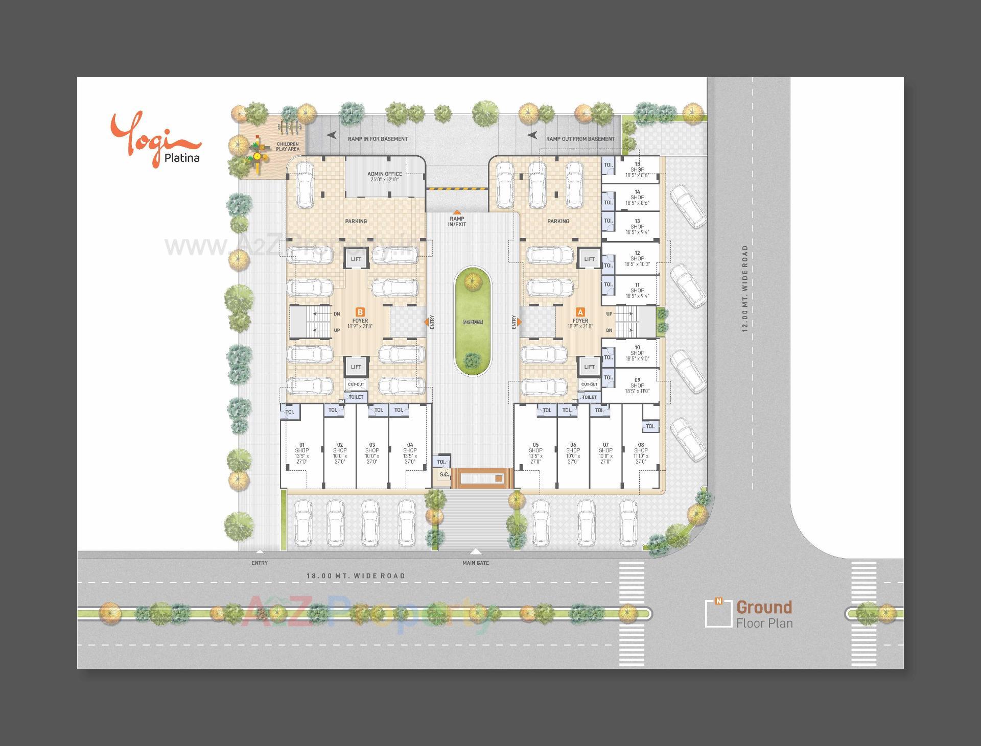 Layout of real estate project Yogi Platina located at Gandhinagar, Gandhinagar, Gujarat
