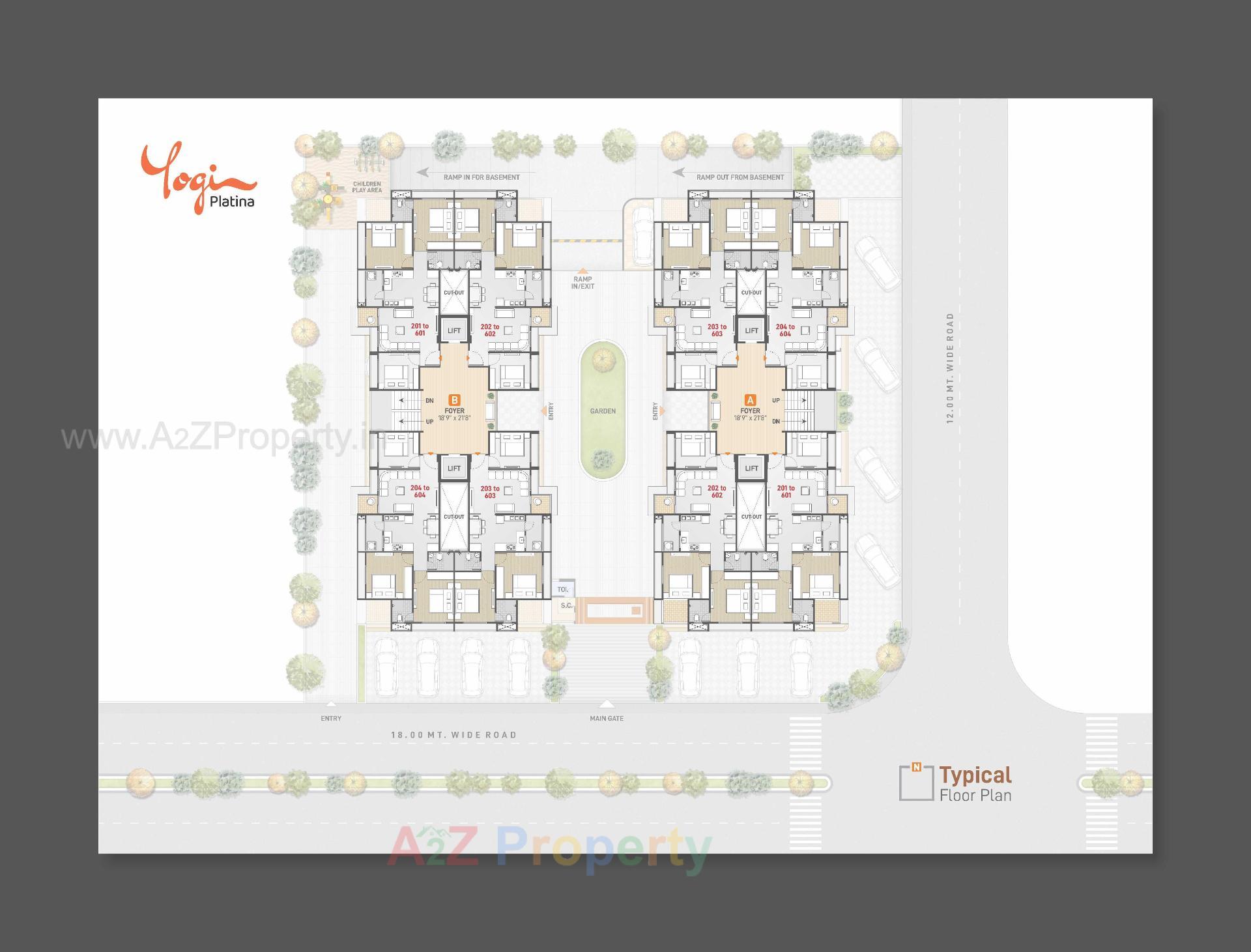 Layout of real estate project Yogi Platina located at Gandhinagar, Gandhinagar, Gujarat