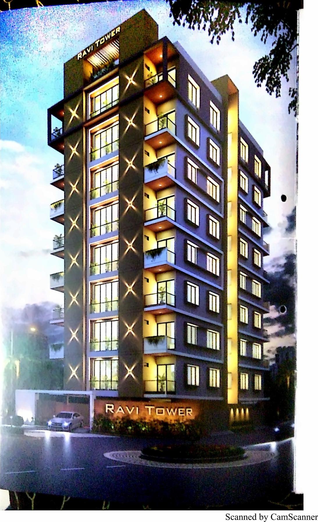 3D Elevation of real estate project Ravi Tower located at Veraval, Gir Somnath, Gujarat