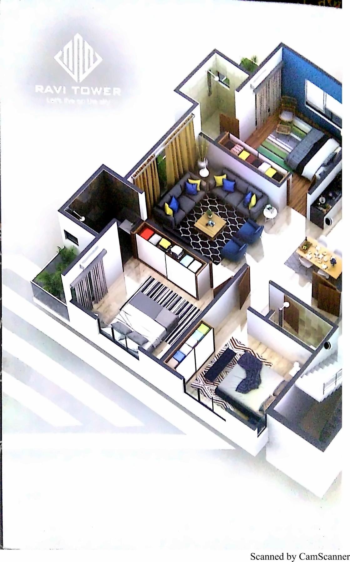 Layout of real estate project Ravi Tower located at Veraval, Gir Somnath, Gujarat