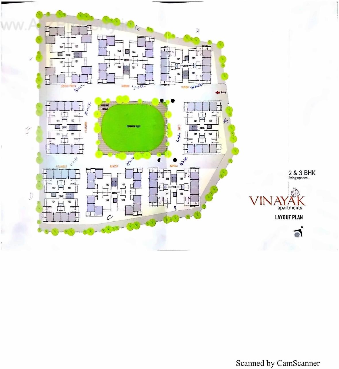 Layout of real estate project Vinayak Apartments located at Veraval, Gir Somnath, Gujarat