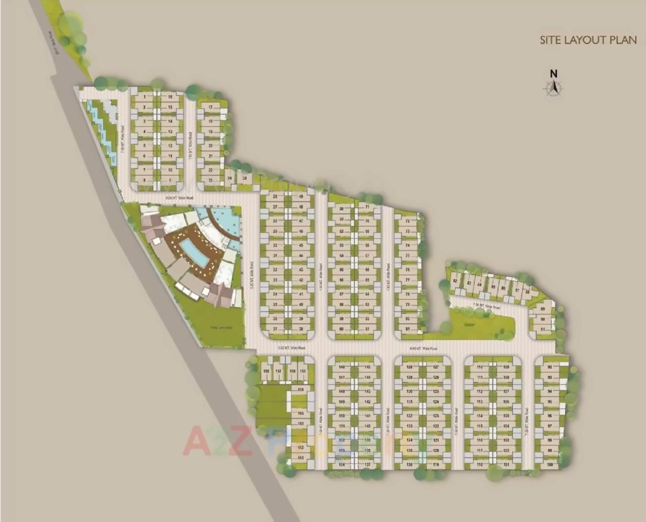 Layout of real estate project Aarya Bhagwati located at Ravalsar, Jamnagar, Gujarat