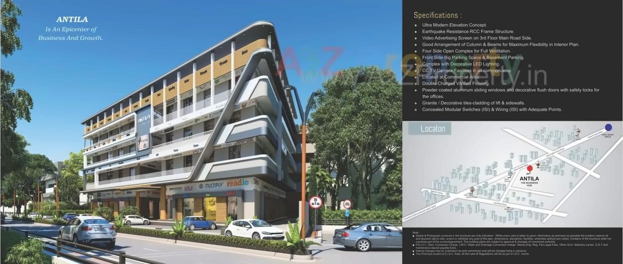 3D Elevation of real estate project Antila The Business Hub located at Khoda, Jamnagar, Gujarat
