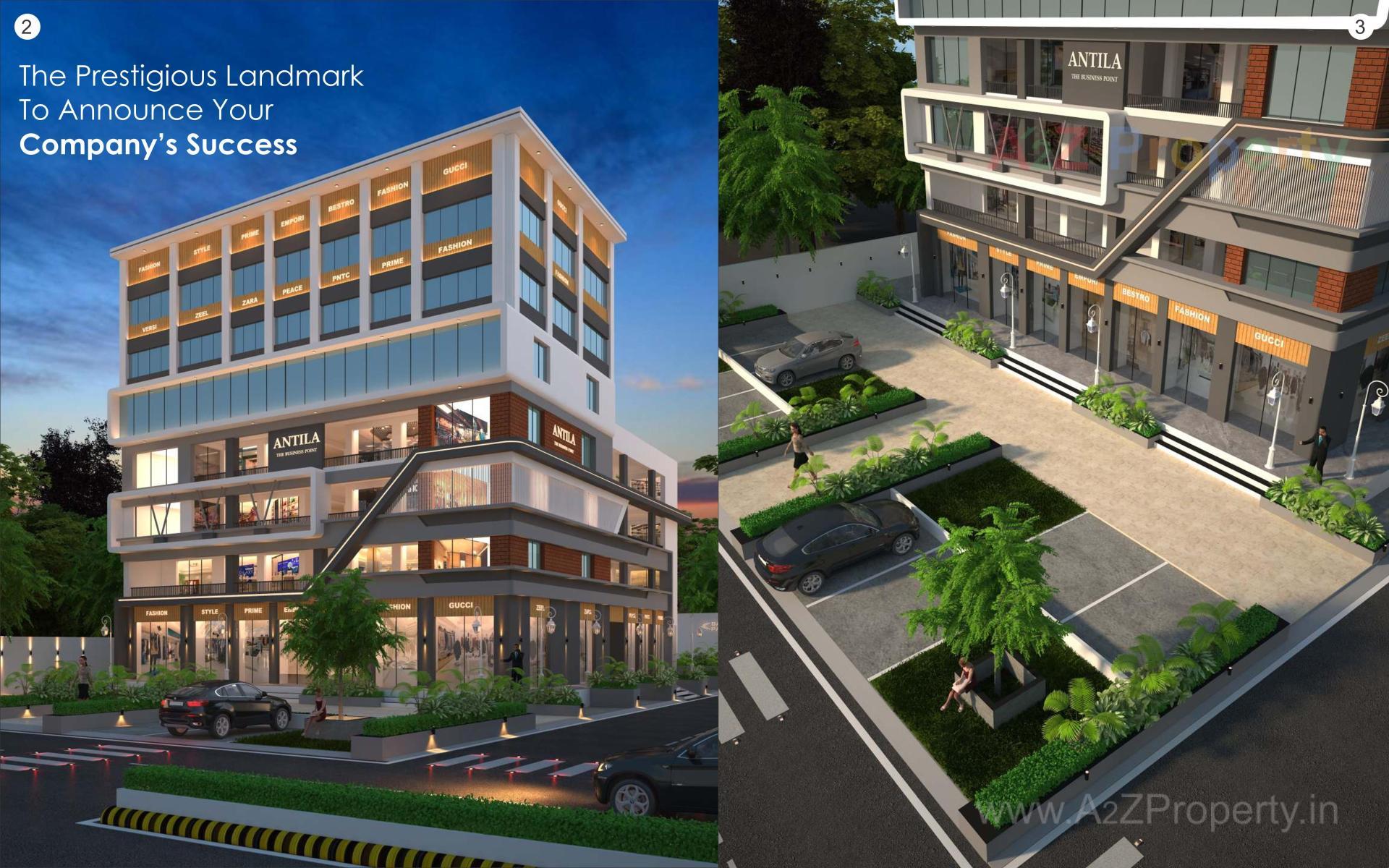 3D Elevation of real estate project Antila The Business Point located at -, Jamnagar, Gujarat