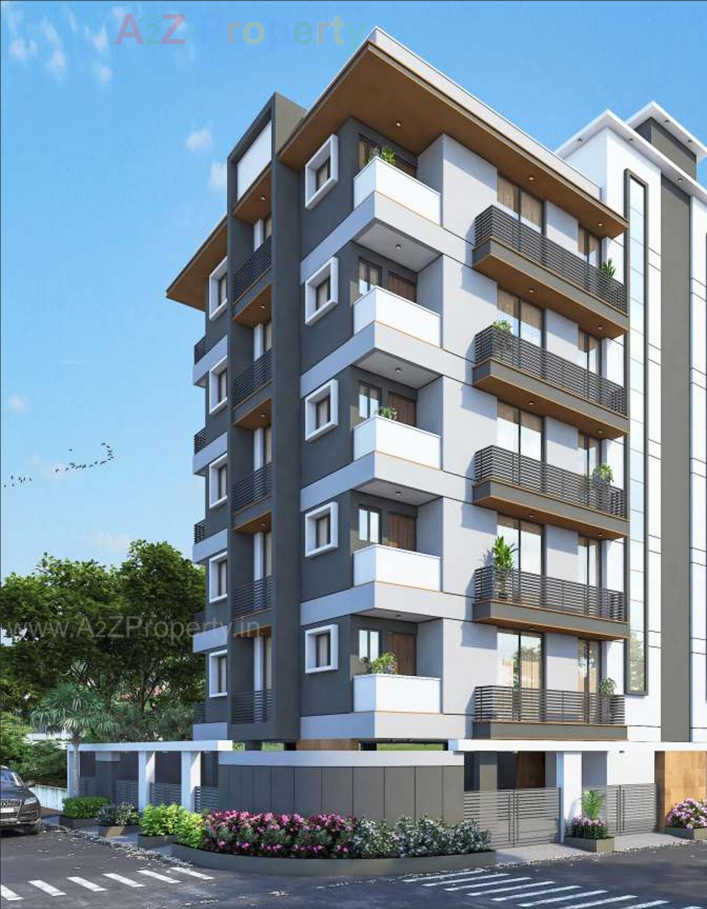 3D Elevation of real estate project Dwarkesh Palace located at Jamnagar, Jamnagar, Gujarat