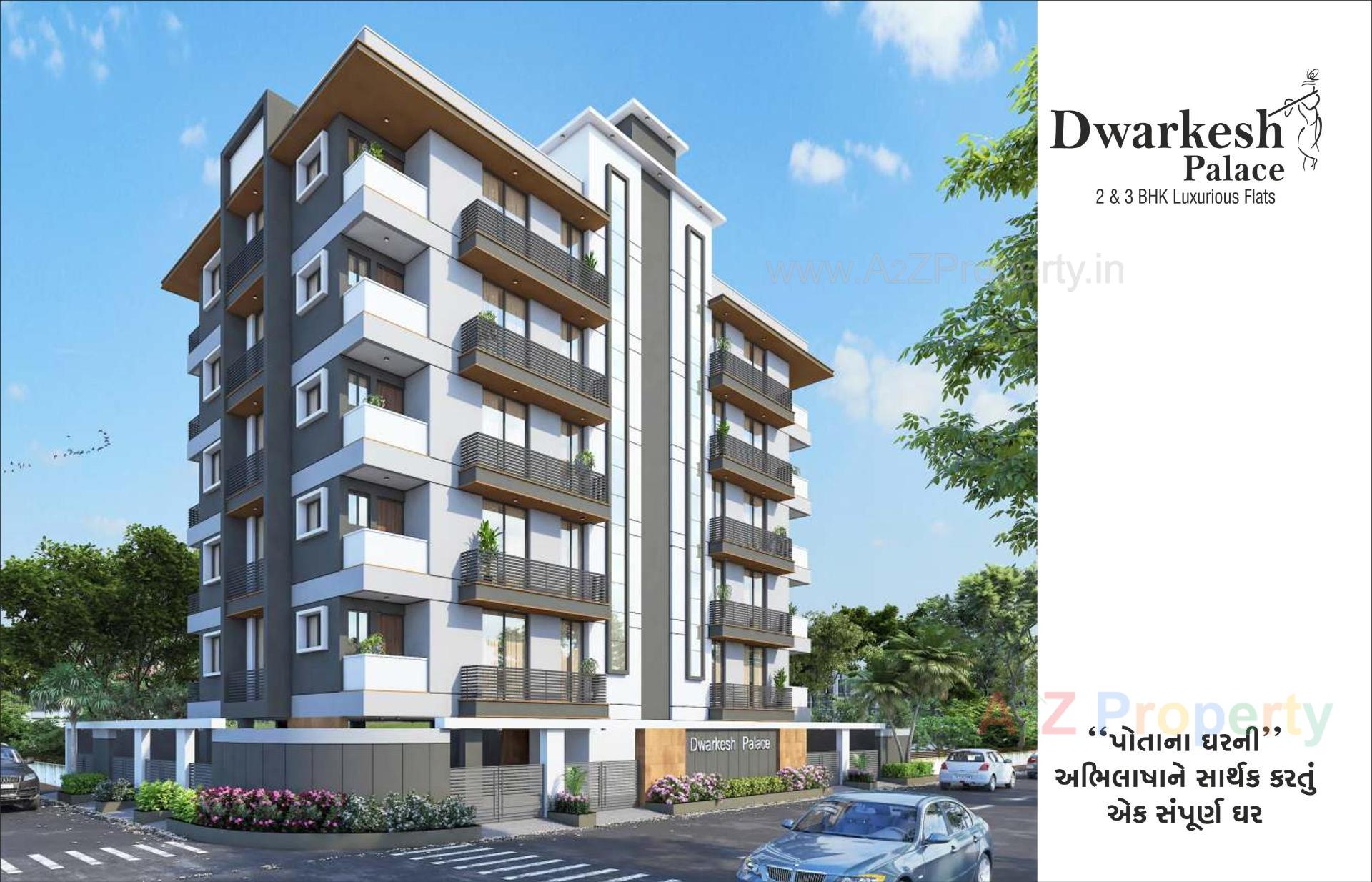 3D Elevation of real estate project Dwarkesh Palace located at Jamnagar, Jamnagar, Gujarat