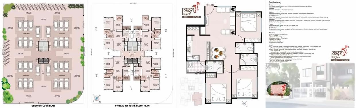 Layout of real estate project Kadam Heights located at Jamnagar, Jamnagar, Gujarat