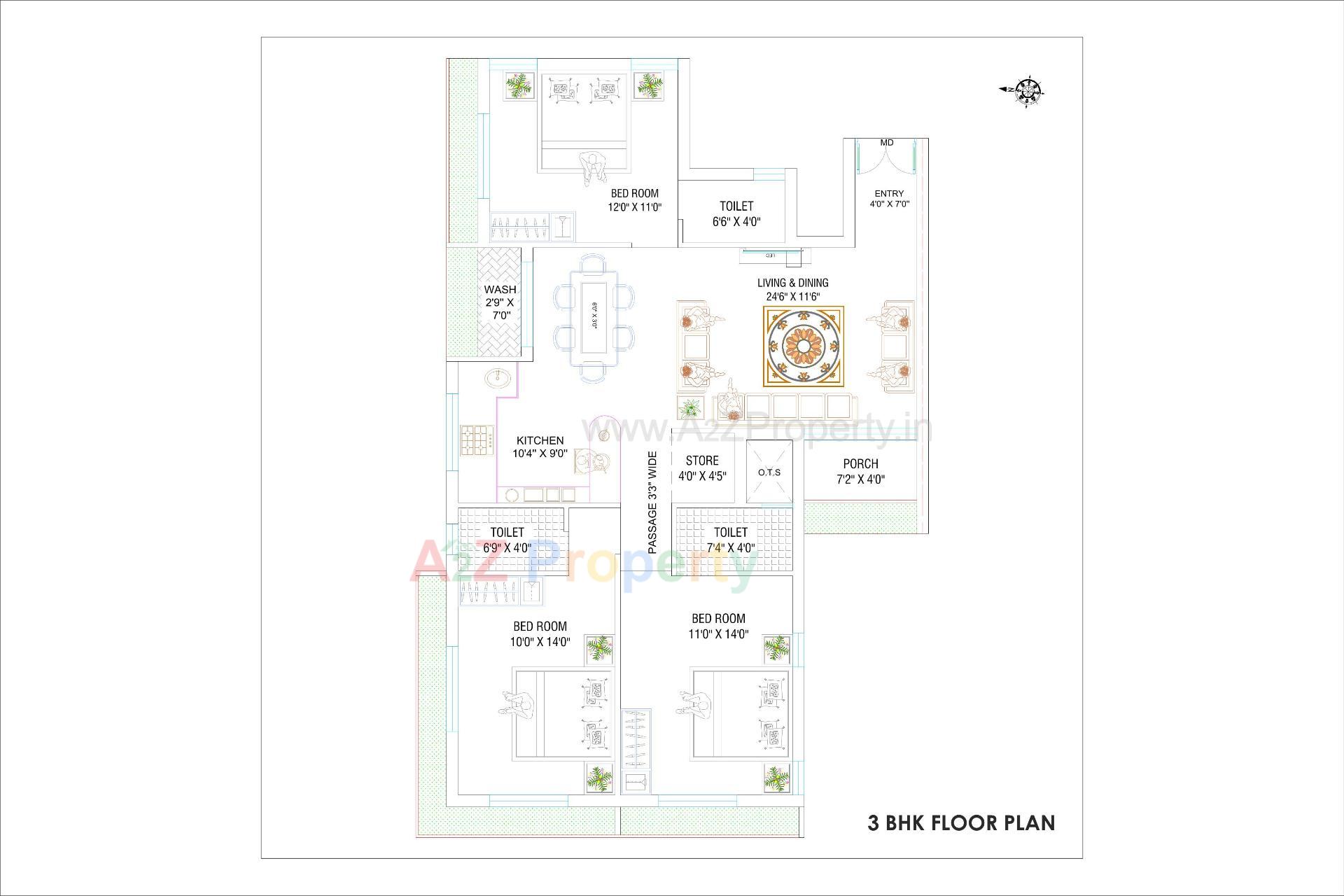 Layout of real estate project Mahavir Heights located at Vabhapar, Jamnagar, Gujarat