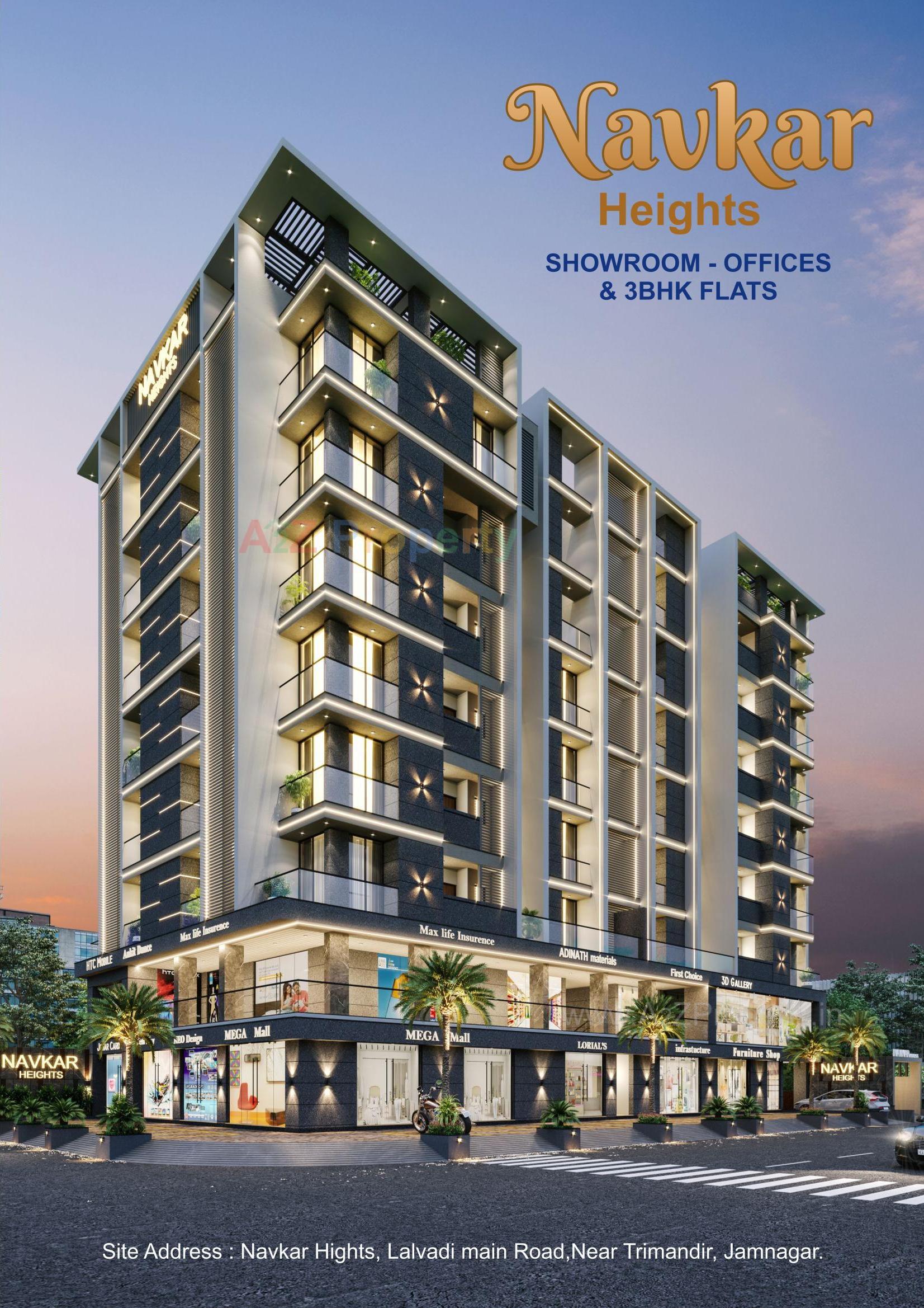 3D Elevation of real estate project Navkar Heights located at Vibhapar, Jamnagar, Gujarat