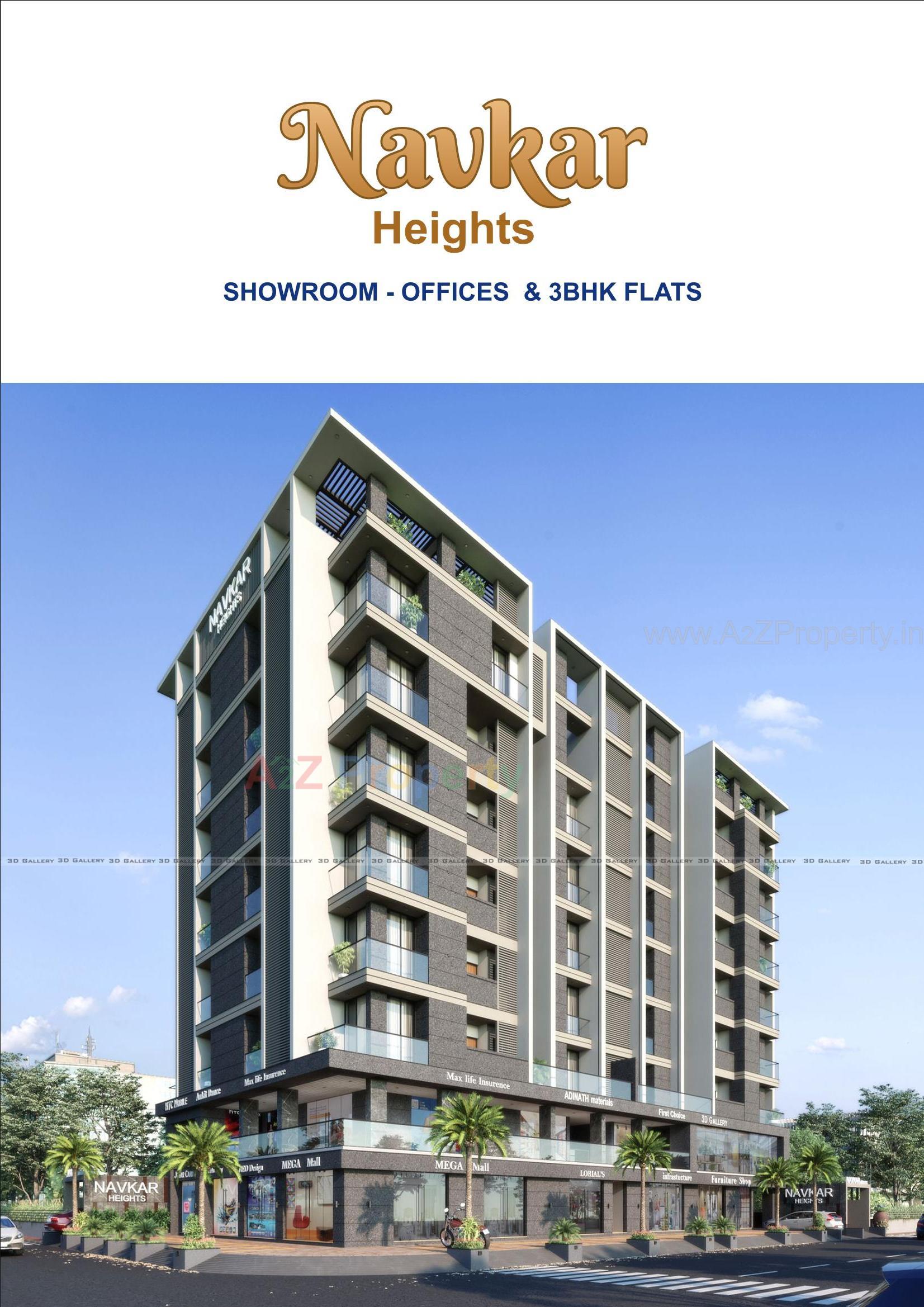3D Elevation of real estate project Navkar Heights located at Vibhapar, Jamnagar, Gujarat