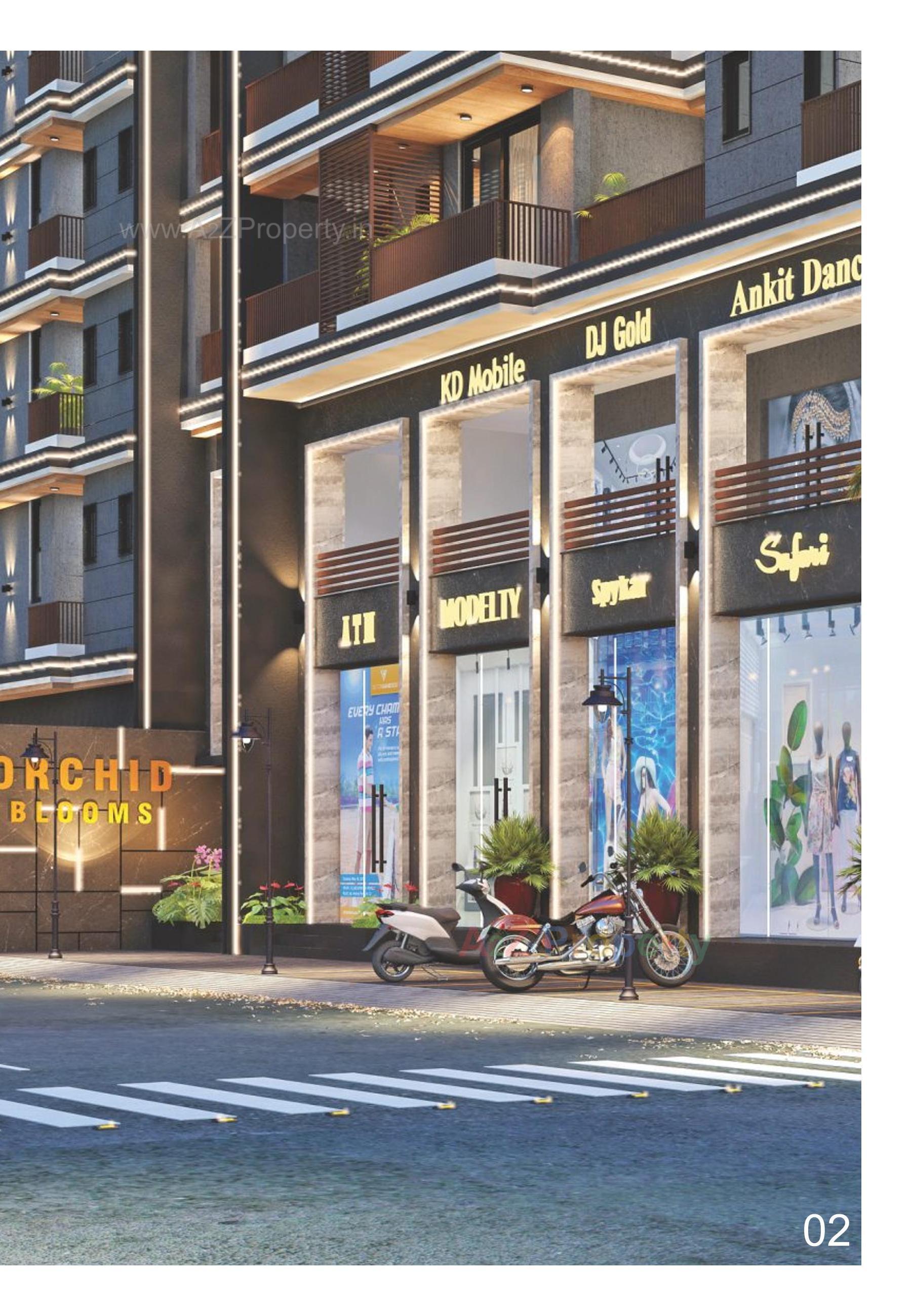 3D Elevation of real estate project Orchid Blooms located at Jamnagar, Jamnagar, Gujarat