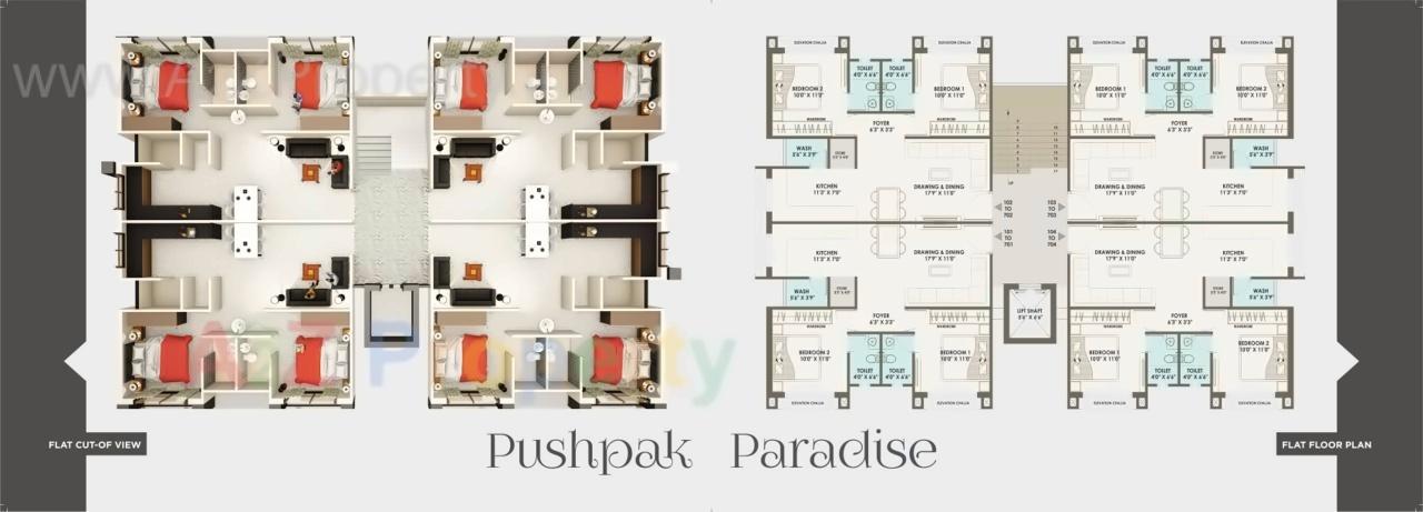 Layout of real estate project Pushpak Paradise located at Jamnagar, Jamnagar, Gujarat