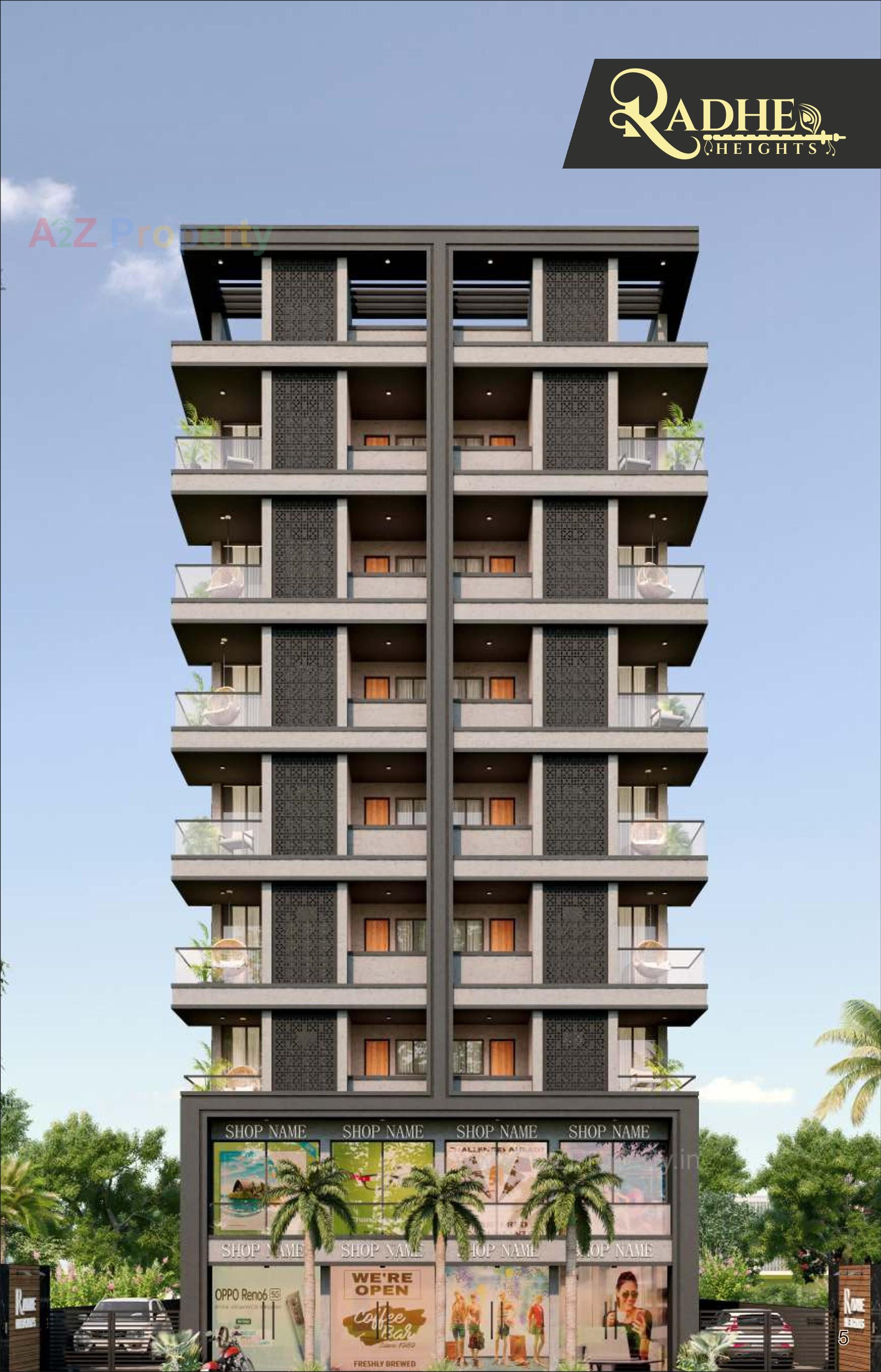 3D Elevation of real estate project Radhe Heights located at Jamnagar, Jamnagar, Gujarat