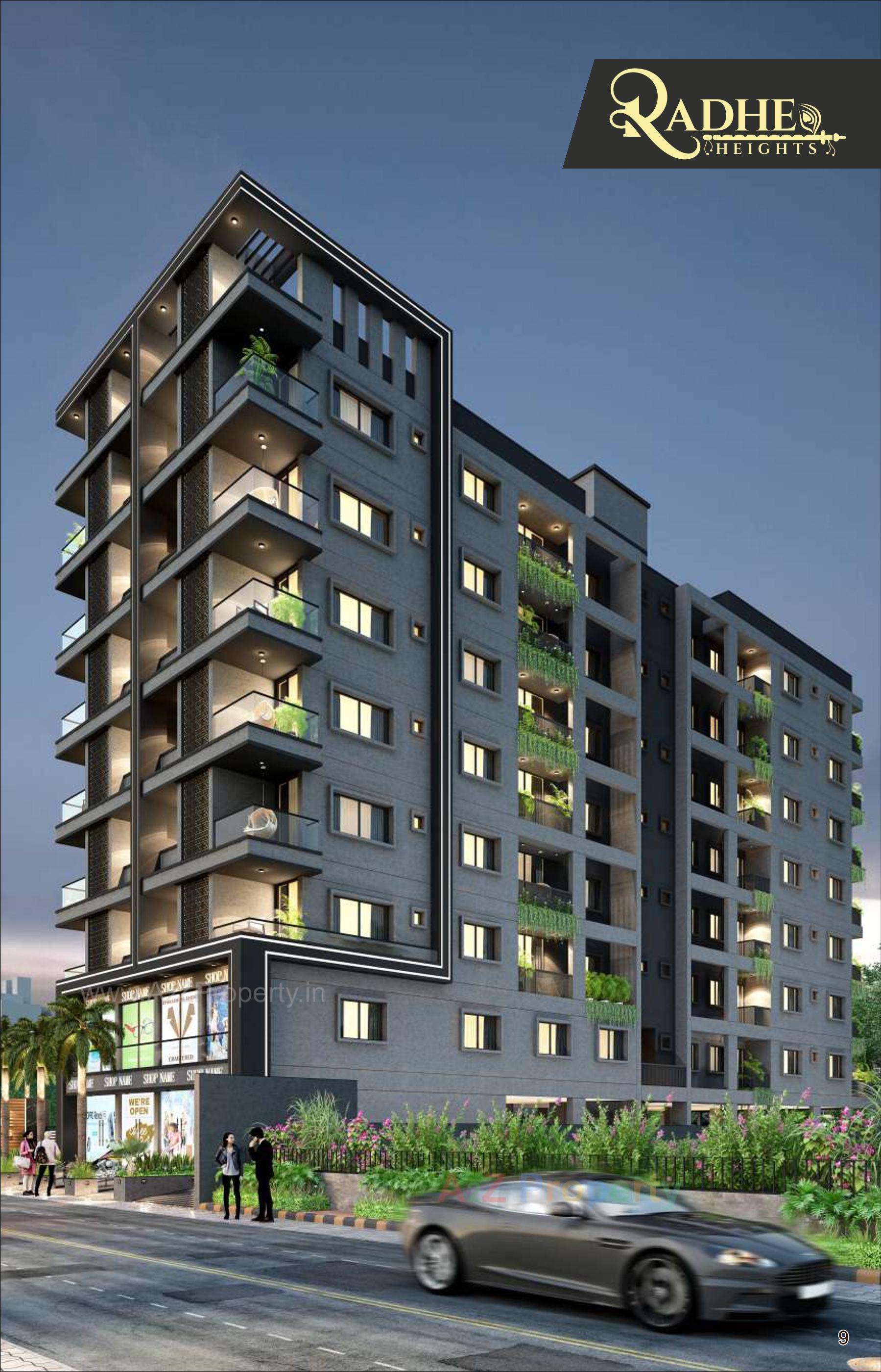 3D Elevation of real estate project Radhe Heights located at Jamnagar, Jamnagar, Gujarat