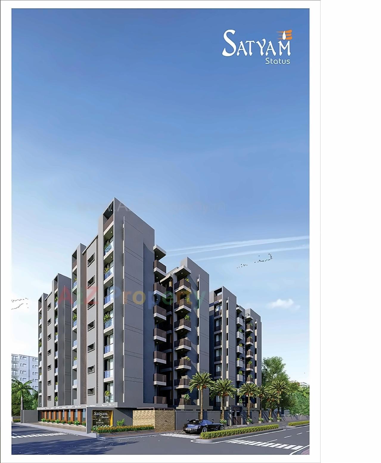3D Elevation of real estate project Satyam Status located at Vibhapar, Jamnagar, Gujarat