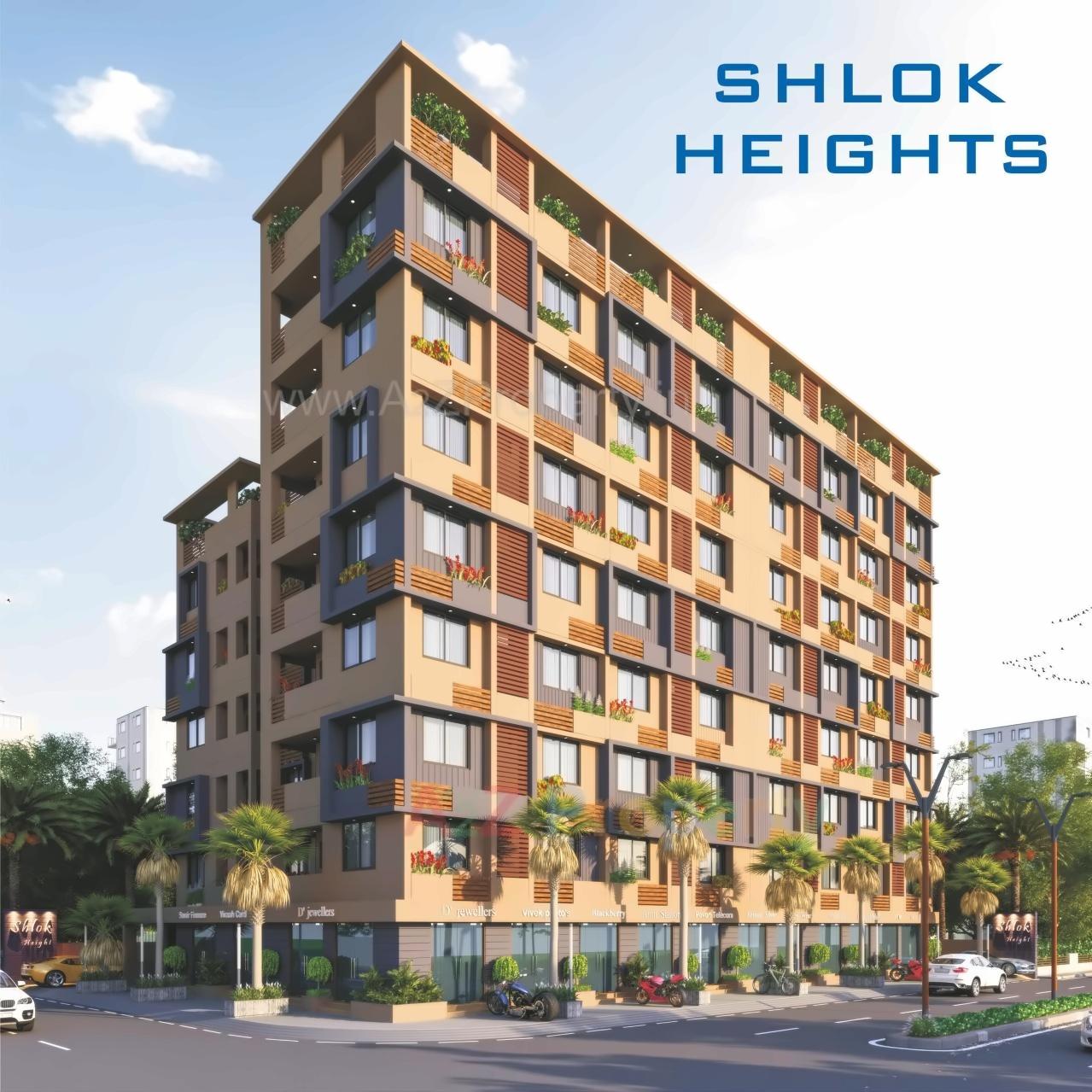 3D Elevation of real estate project Shlok Heights located at Jamnagar, Jamnagar, Gujarat