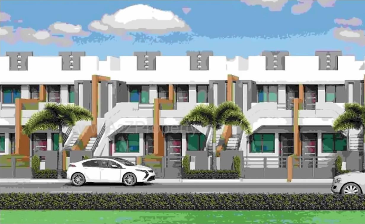 3D Elevation of real estate project Shyam Vatika Residency () located at Kalavad, Jamnagar, Gujarat