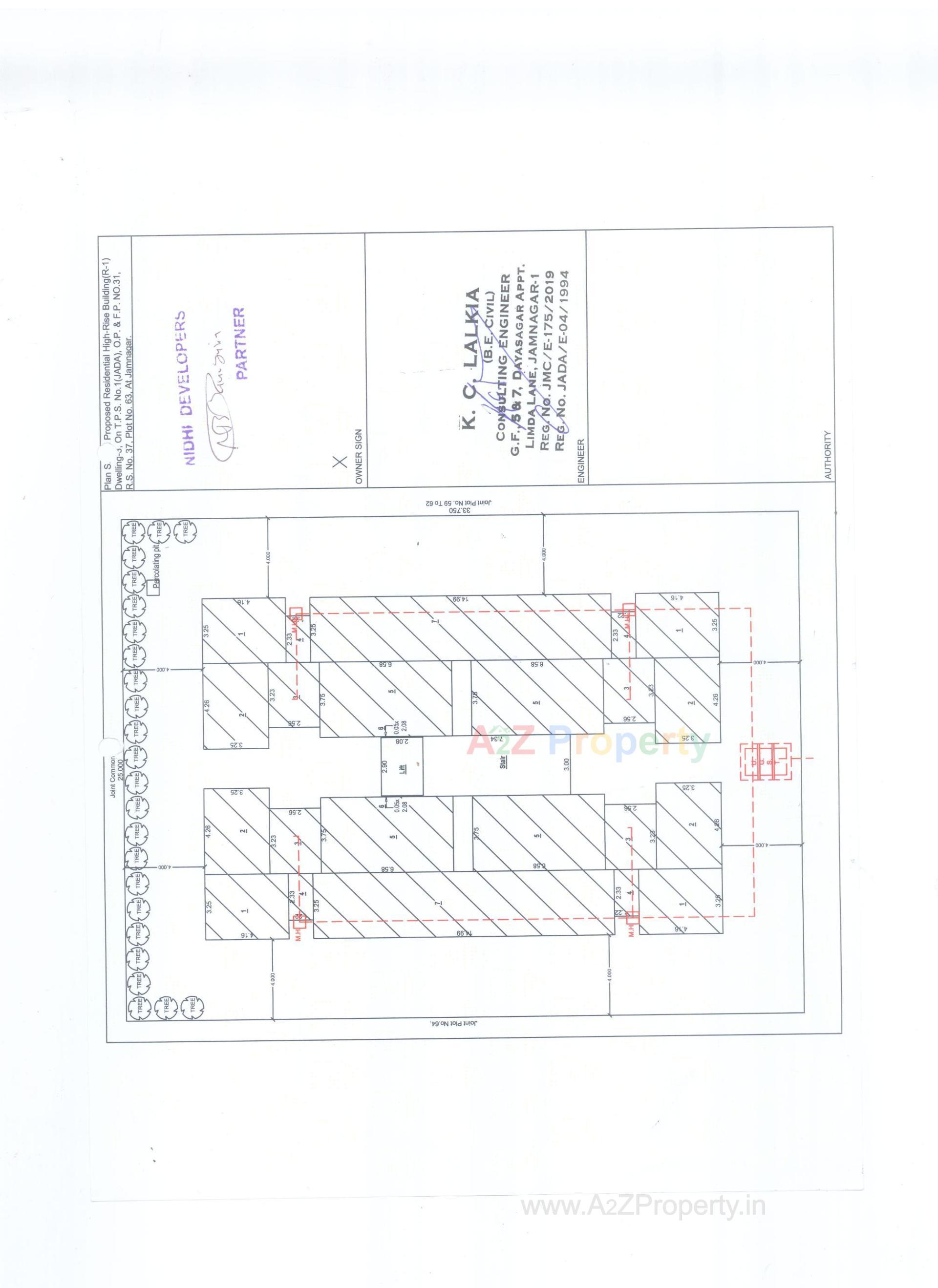 Layout of real estate project Silver Greens located at Vibhapar, Jamnagar, Gujarat