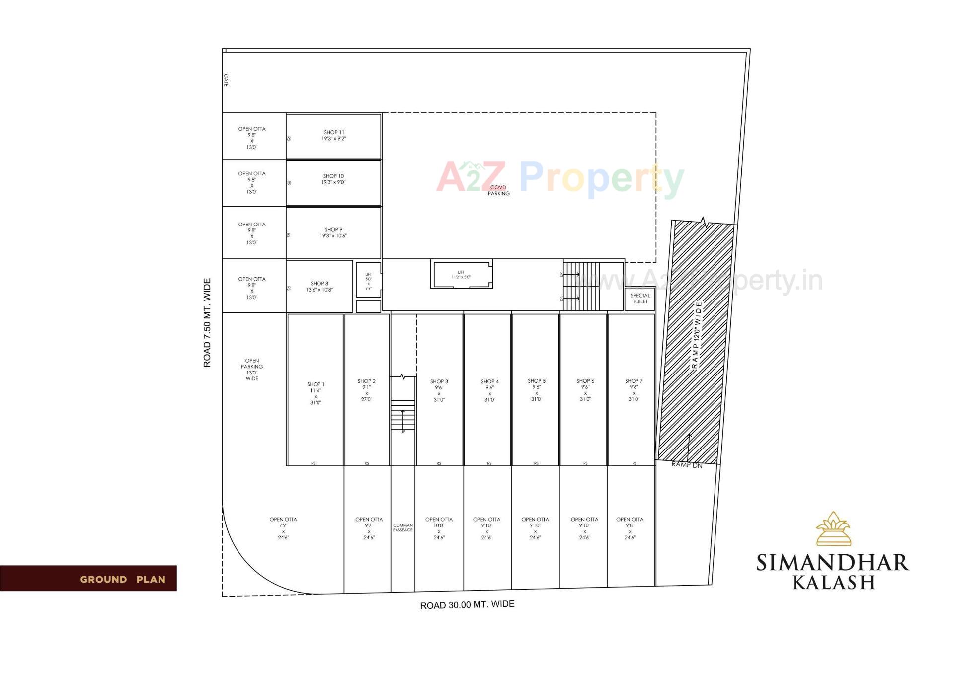 Layout of real estate project Simandhar Kalash located at Jamnagar, Jamnagar, Gujarat