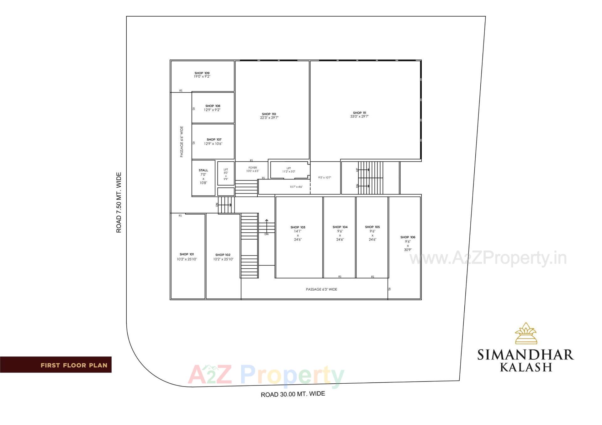 Layout of real estate project Simandhar Kalash located at Jamnagar, Jamnagar, Gujarat