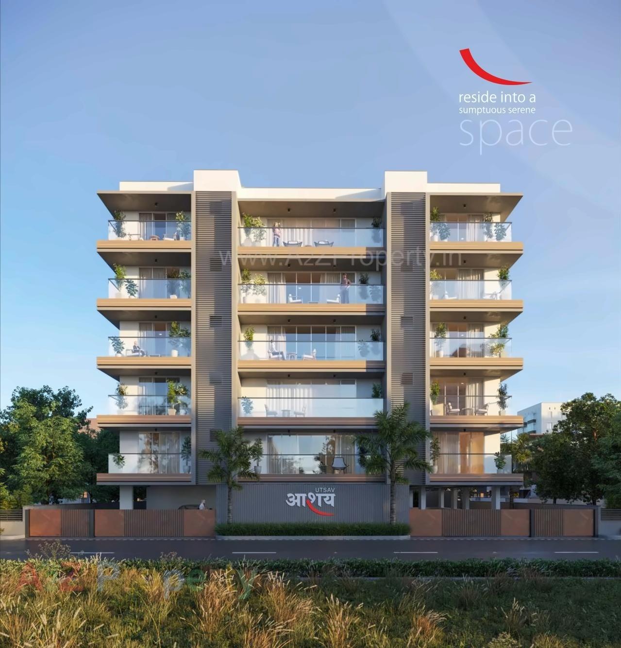 3D Elevation of real estate project Utsav Aashaya located at Jamnagar, Jamnagar, Gujarat
