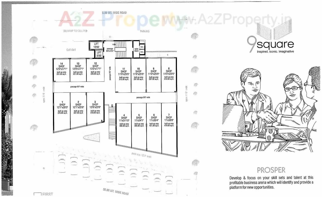 Layout of real estate project 9 Square located at Zanzarda, Junagadh, Gujarat