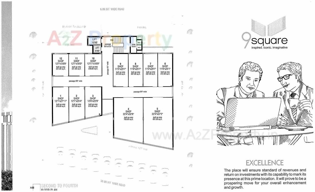 Layout of real estate project 9 Square located at Zanzarda, Junagadh, Gujarat
