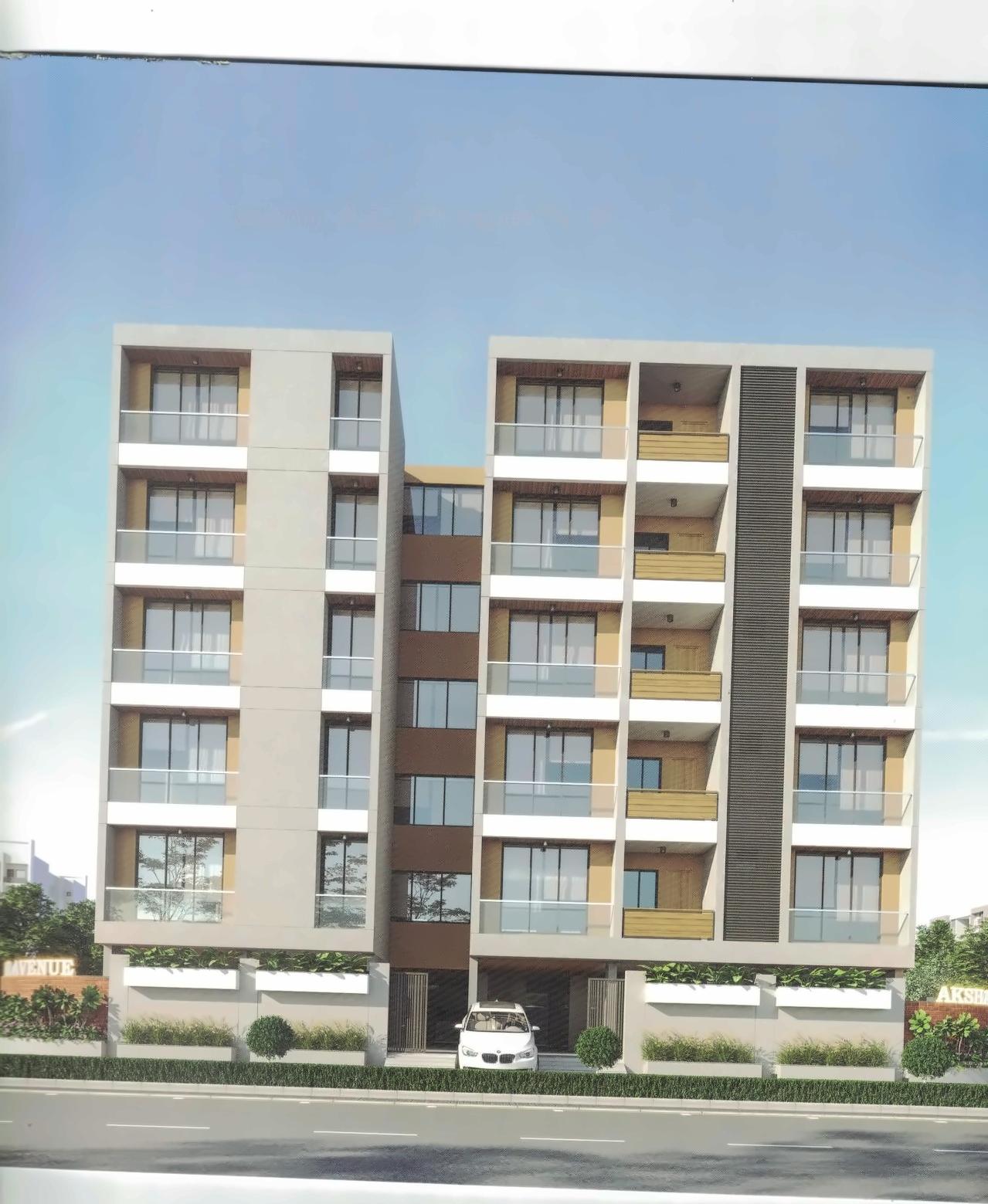 3D Elevation of real estate project Akshar Avenue located at Junagadh, Junagadh, Gujarat