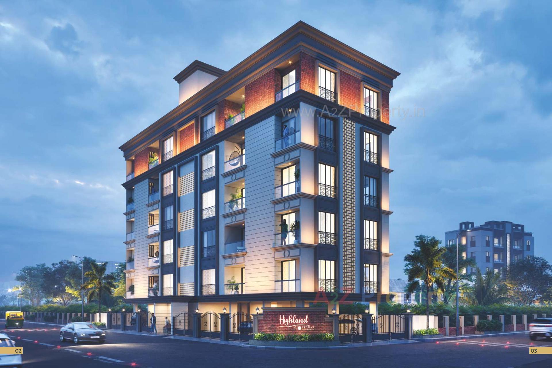 3D Elevation of real estate project Akshar Highland located at Junagadh, Junagadh, Gujarat