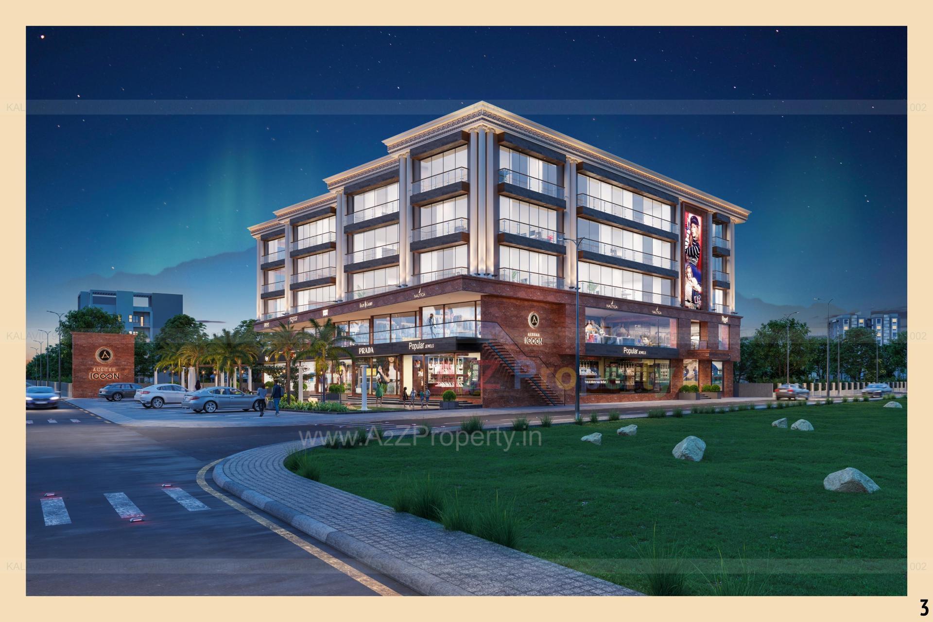 3D Elevation of real estate project Akshar Icoon located at Zanzarada, Junagadh, Gujarat