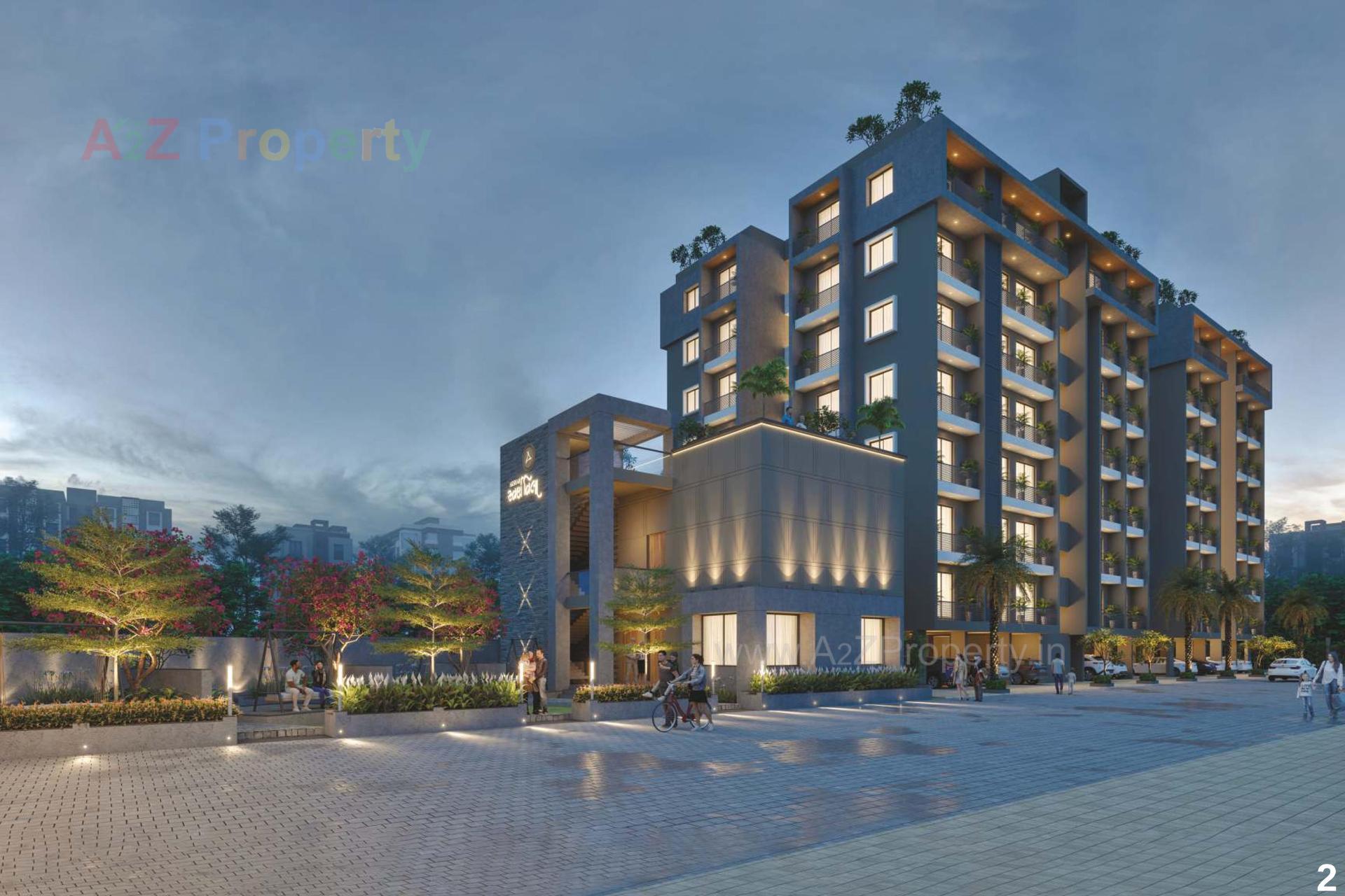 3D Elevation of real estate project Akshar Swarn Villa located at Zanzarda, Junagadh, Gujarat