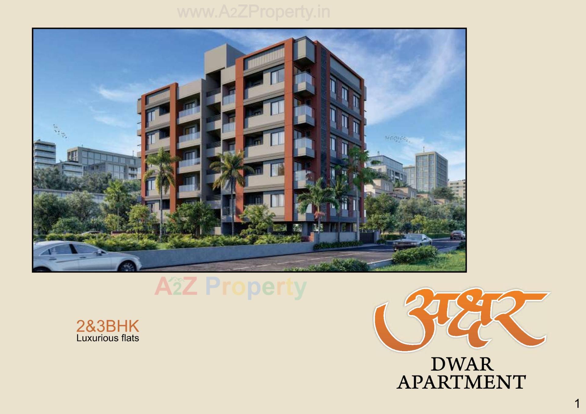 3D Elevation of real estate project Akshardwar Apartment located at Zanzarda, Junagadh, Gujarat
