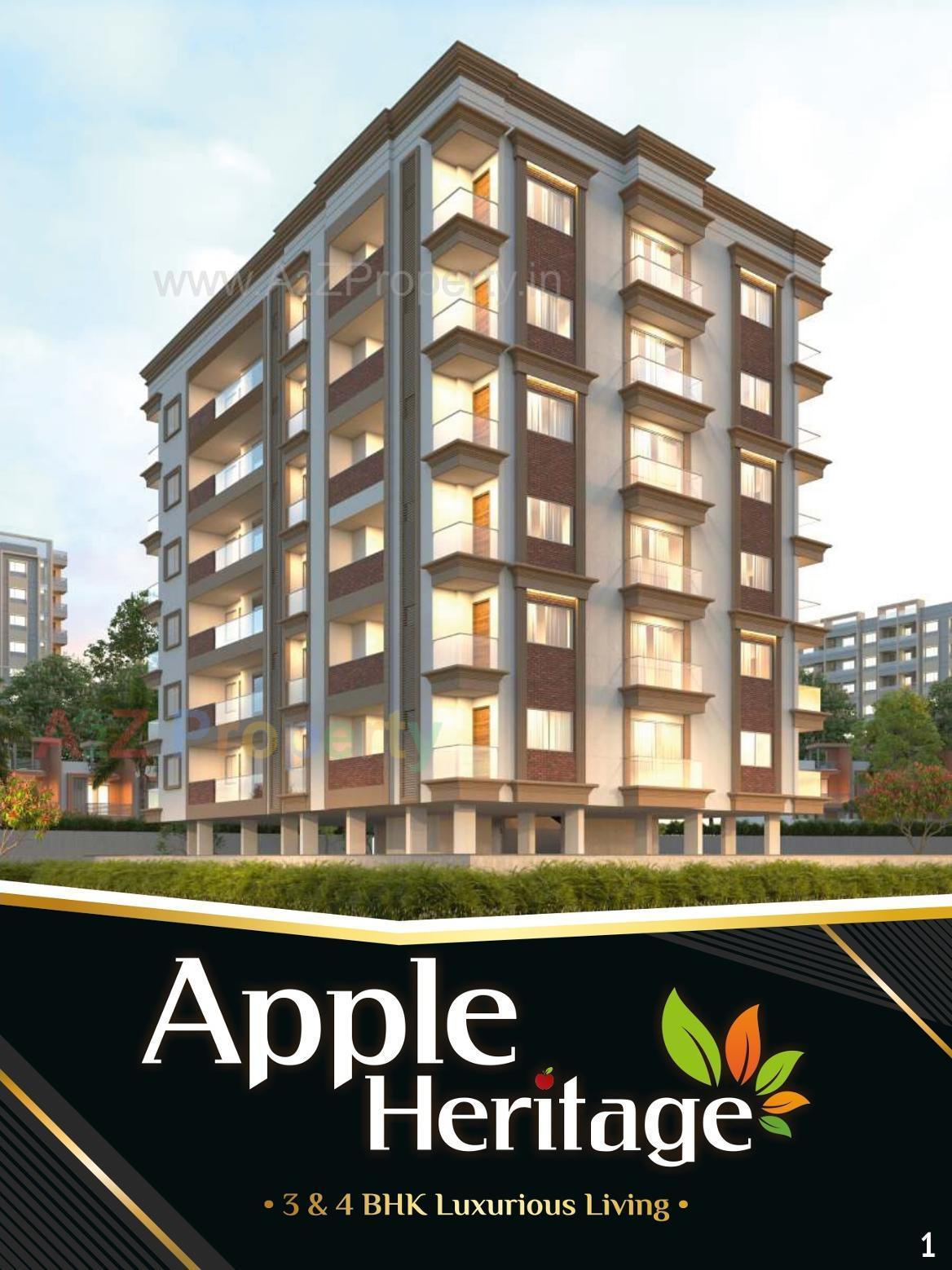 3D Elevation of real estate project Apple Heritage located at Timbavadi, Junagadh, Gujarat